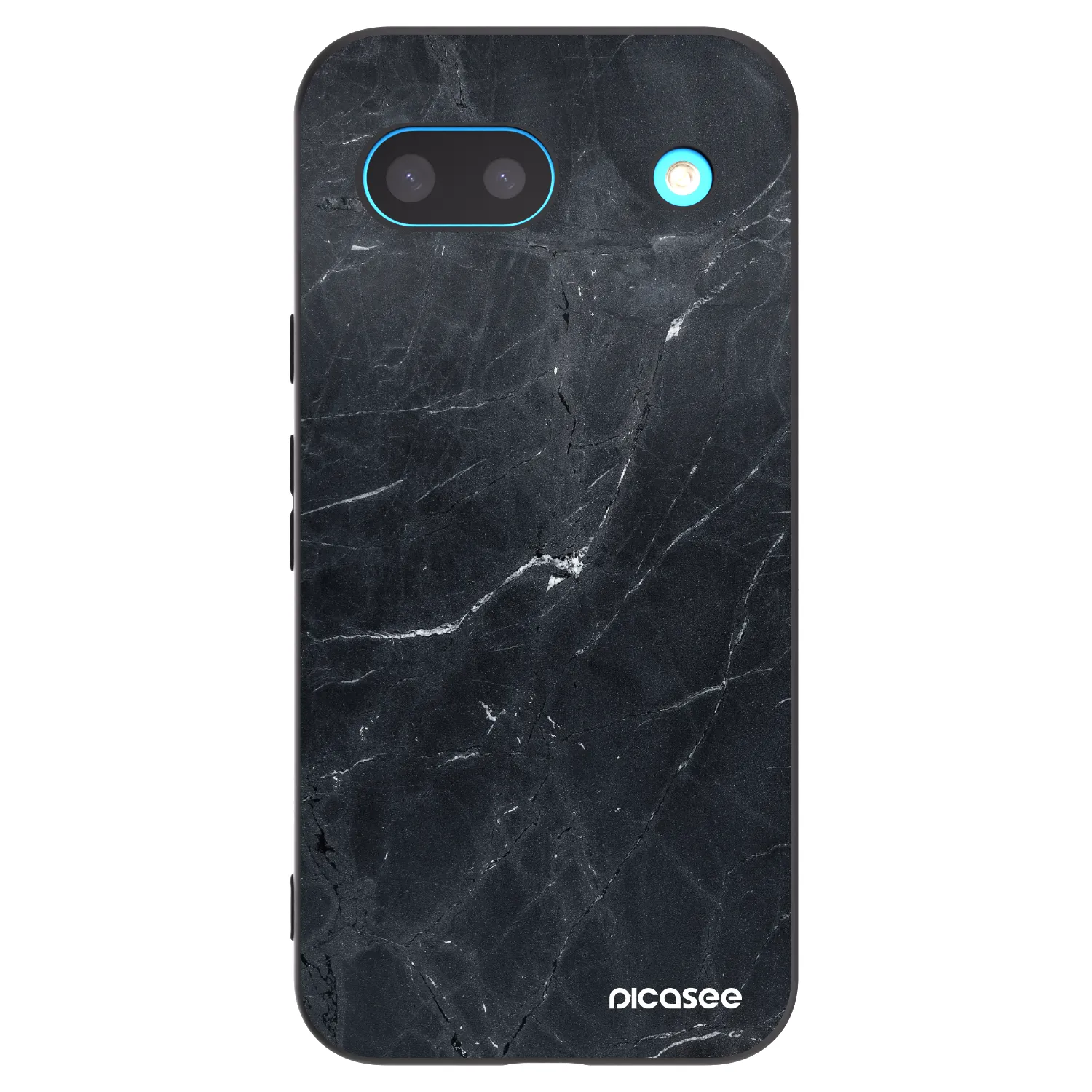 Picasee crna silikonska maskica za Google Pixel 8a - Black marble