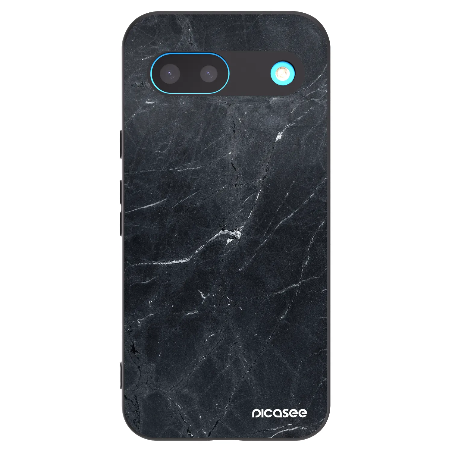 Picasee crna silikonska maskica za Google Pixel 8 - Black marble