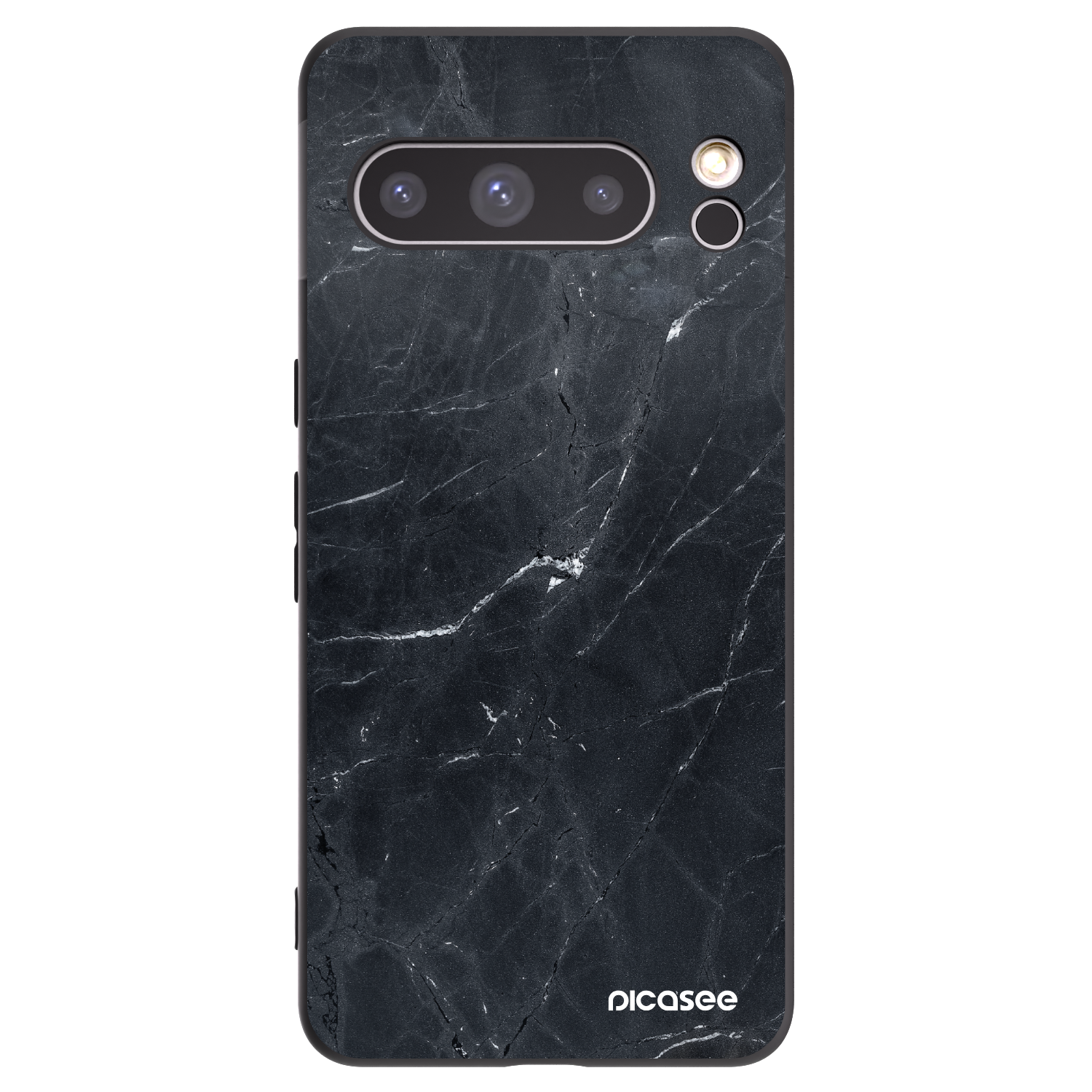 Picasee crna silikonska maskica za Google Pixel 8 Pro - Black marble