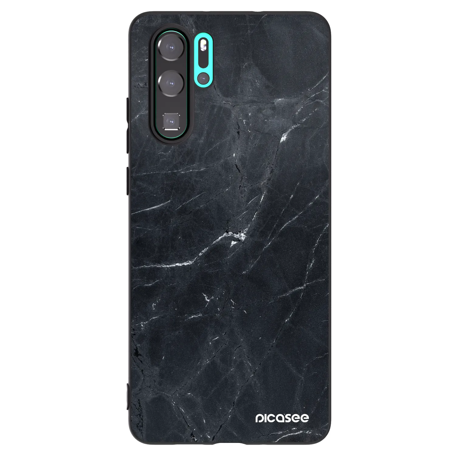 Picasee crna silikonska maskica za Huawei P30 Pro - Black marble