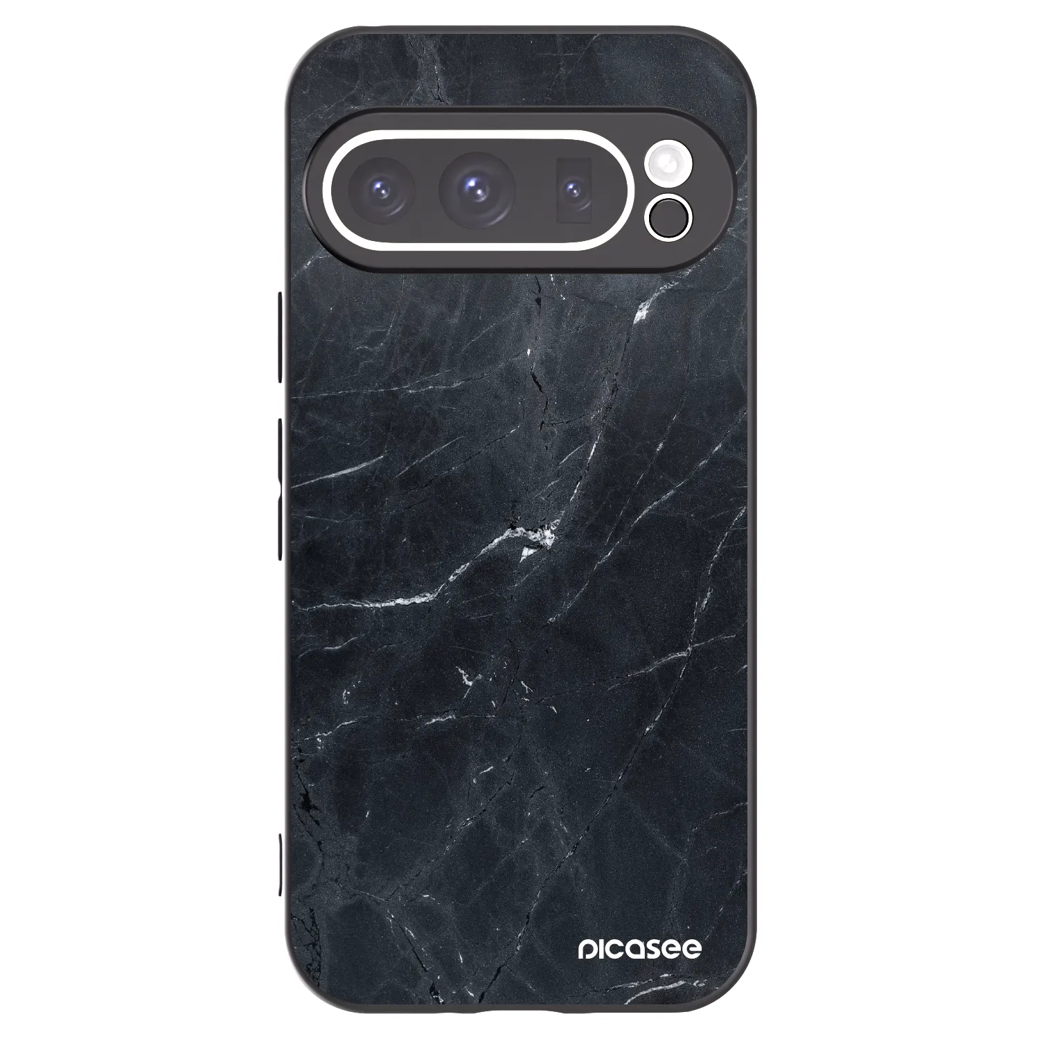 Picasee crna silikonska maskica za Google Pixel 9 Pro - Black marble