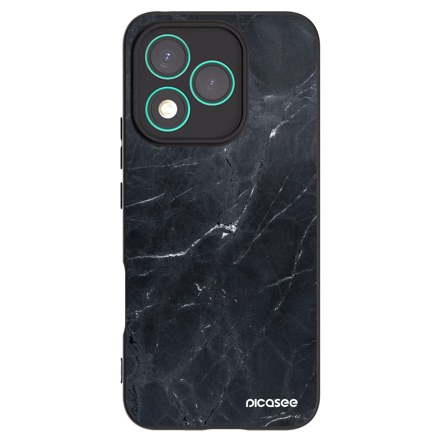 Picasee crna silikonska maskica za Honor 400 Lite 5G - Black marble