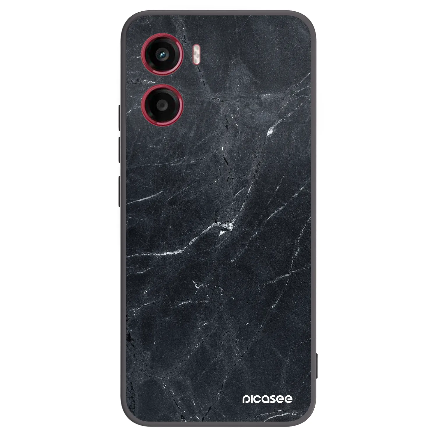 Picasee crna silikonska maskica za Motorola Moto G05 - Black marble