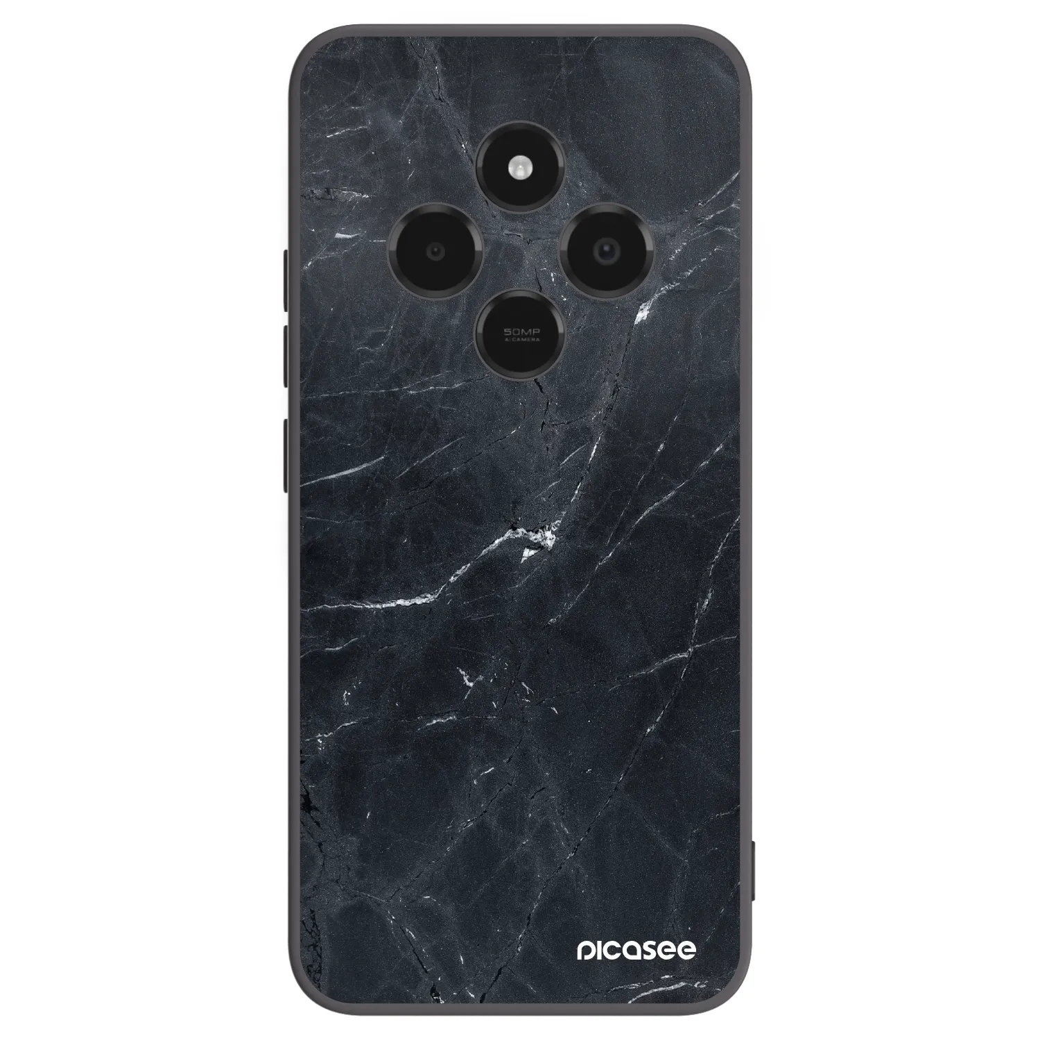 Picasee crna silikonska maskica za Xiaomi Poco C75 - Black marble