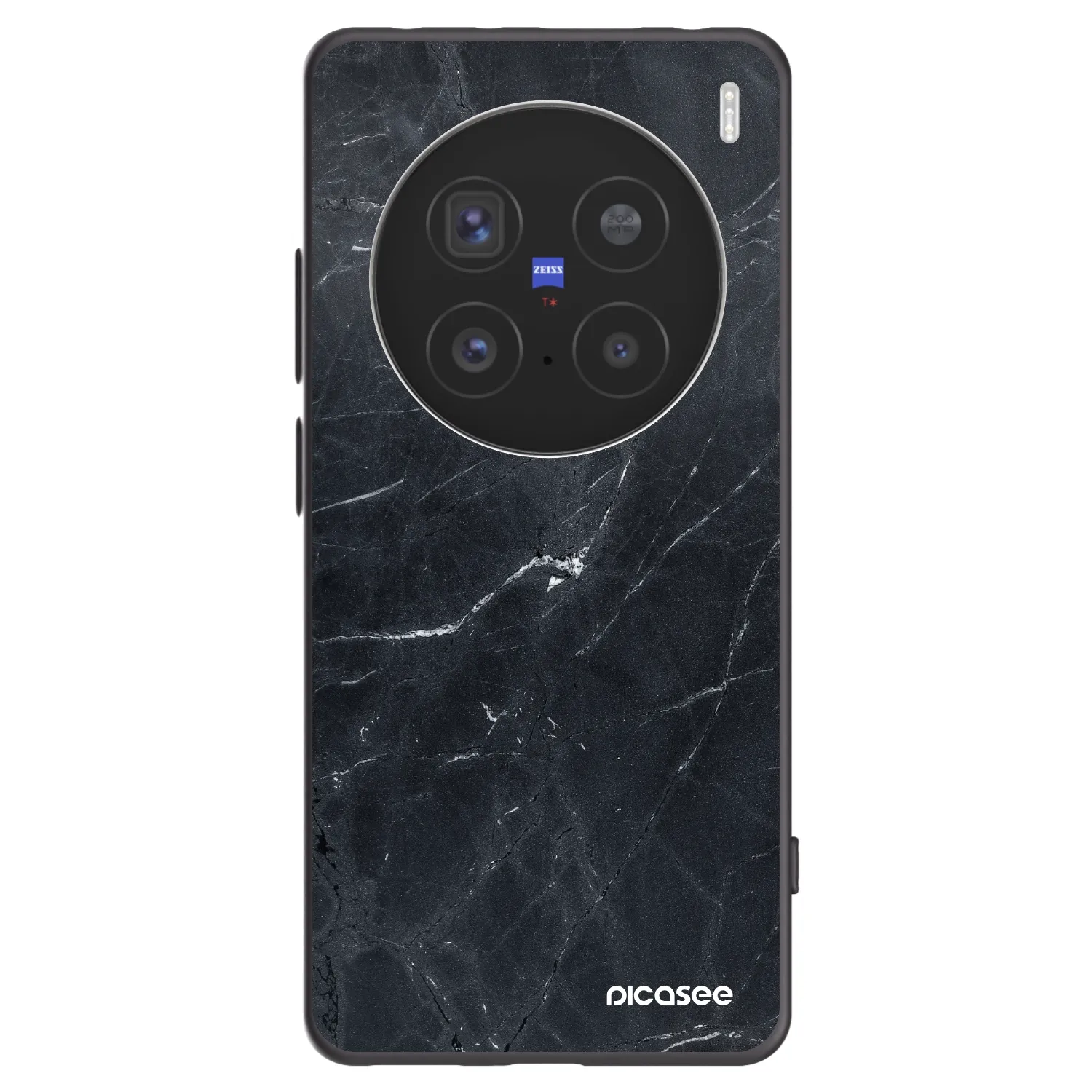 Picasee crna silikonska maskica za Vivo X200 Pro - Black marble