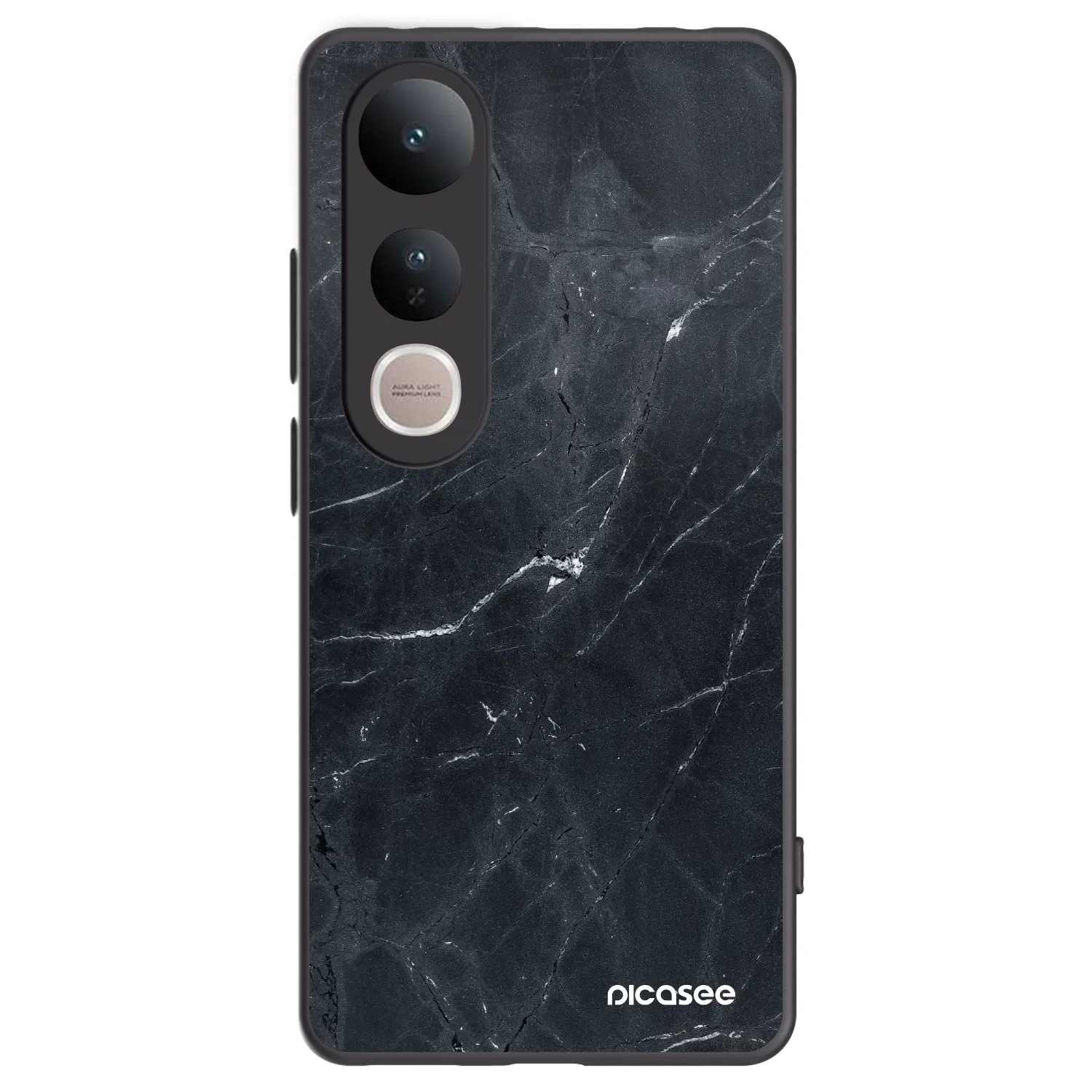 Picasee crna silikonska maskica za Vivo V50 Lite 5G - Black marble