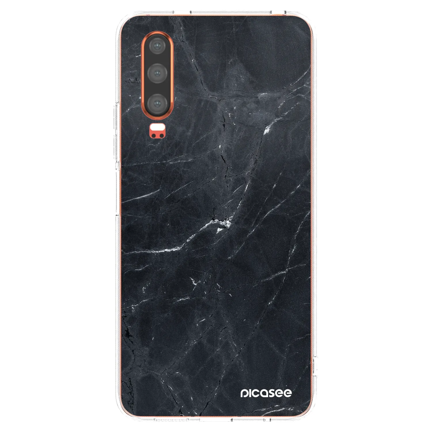 Picasee silikonska prozirna maskica za Huawei P30 - Black marble