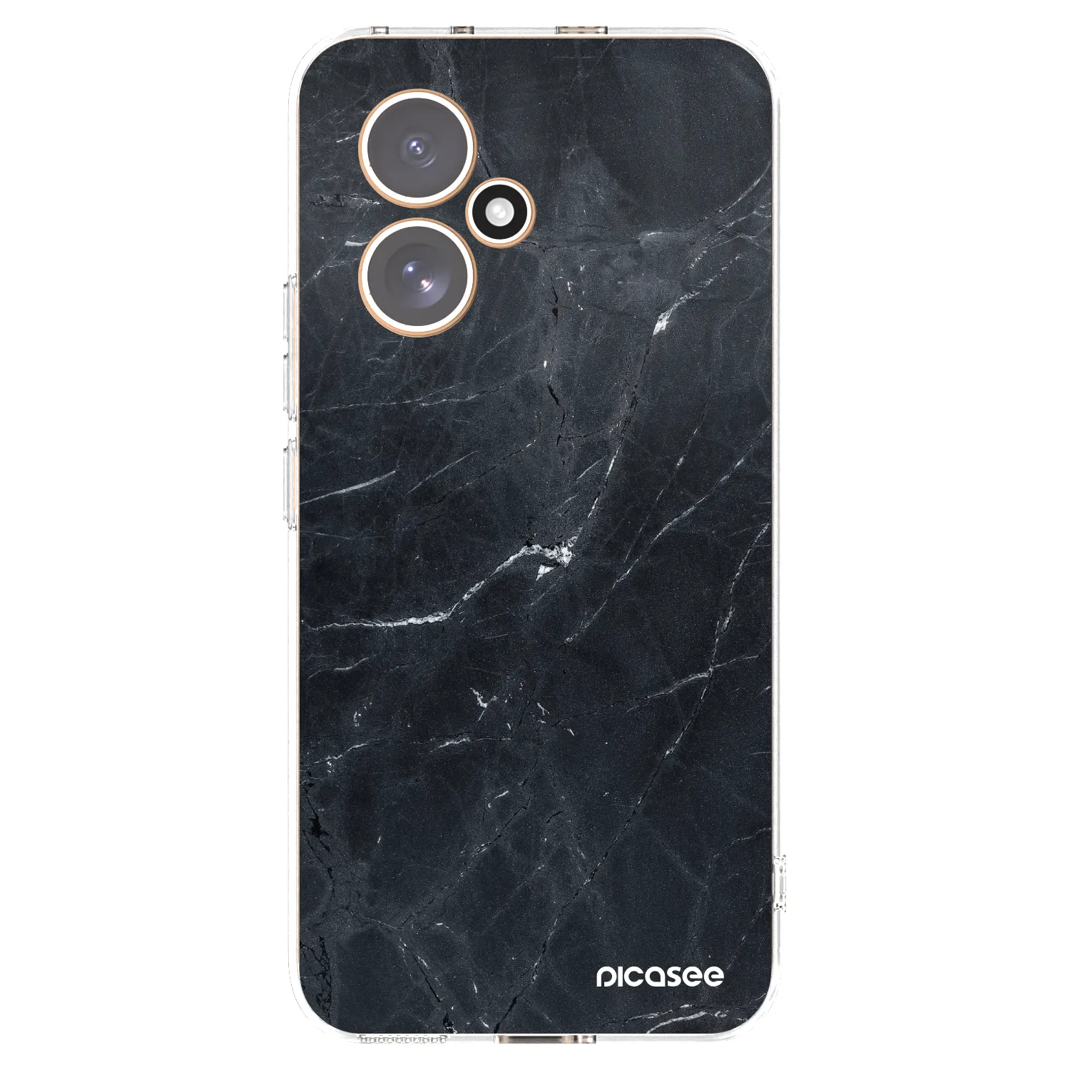 Picasee silikonska prozirna maskica za Honor 400 5G - Black marble
