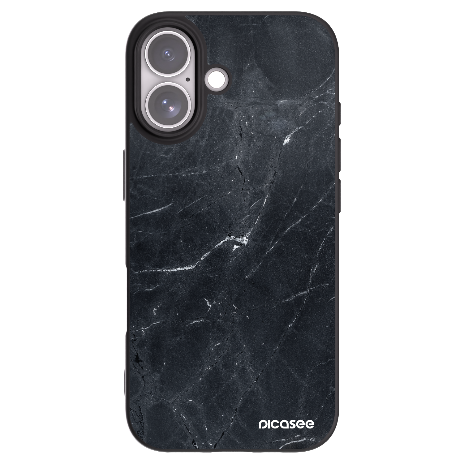 Picasee crna silikonska maskica za Apple iPhone 17 - Black marble