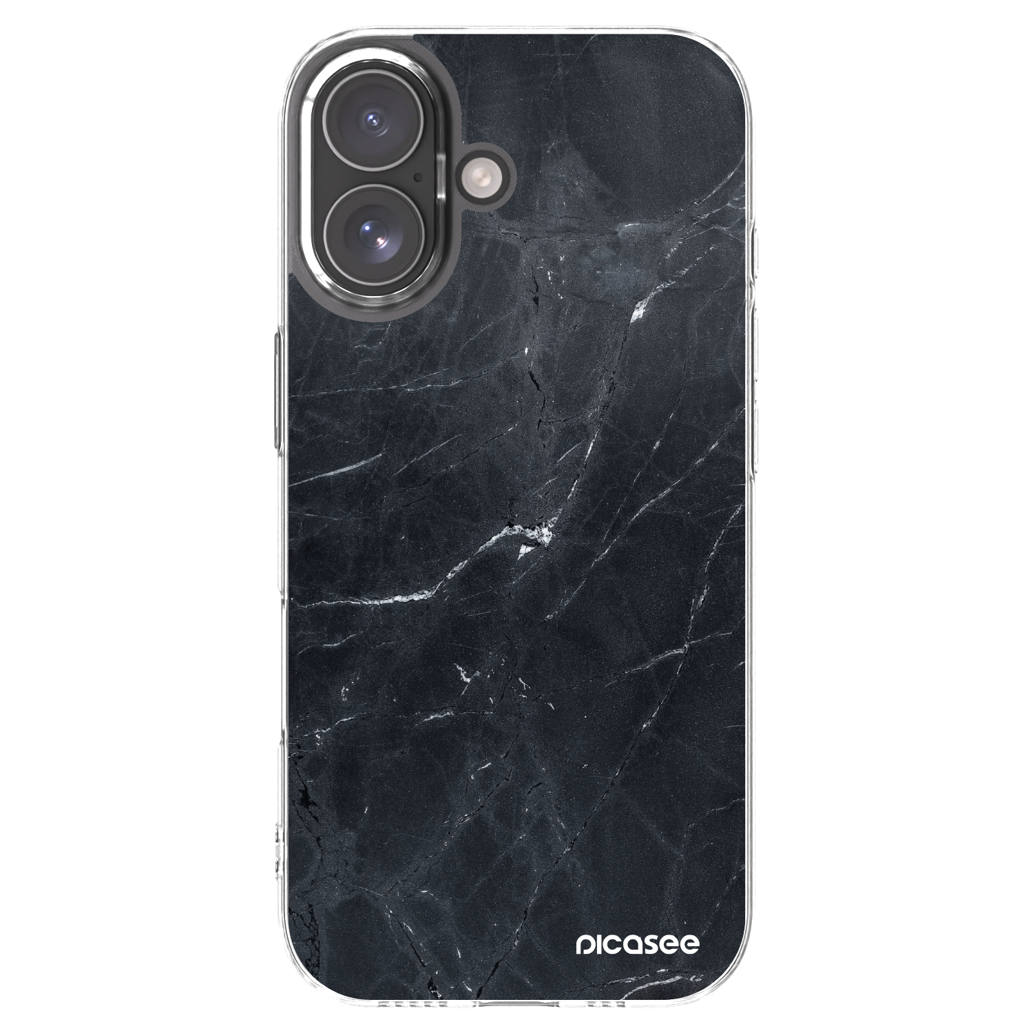 Picasee silikonska prozirna maskica za Apple iPhone 17 - Black marble