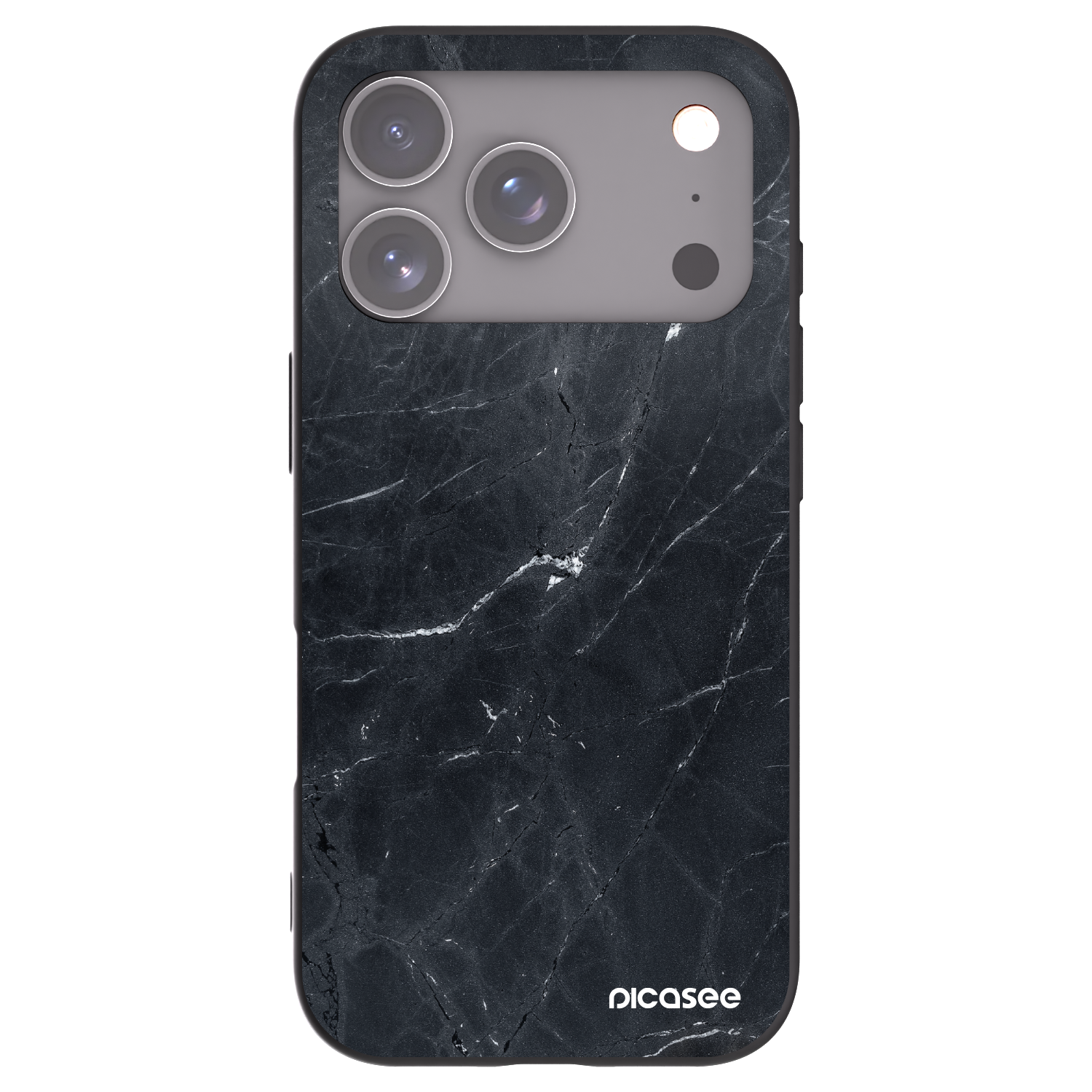 Picasee crna silikonska maskica za Apple iPhone 17 Pro - Black marble