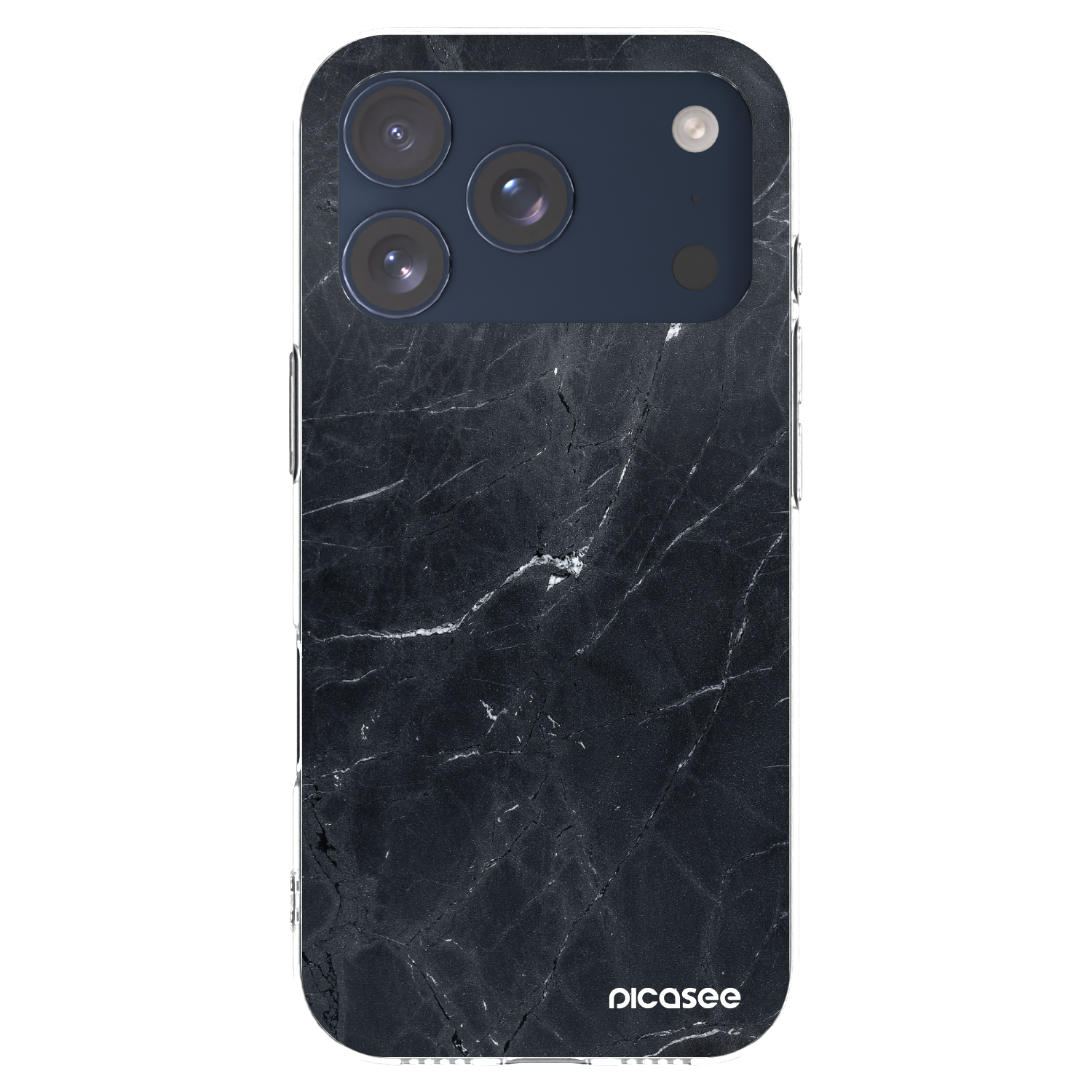 Picasee silikonska prozirna maskica za Apple iPhone 17 Pro - Black marble