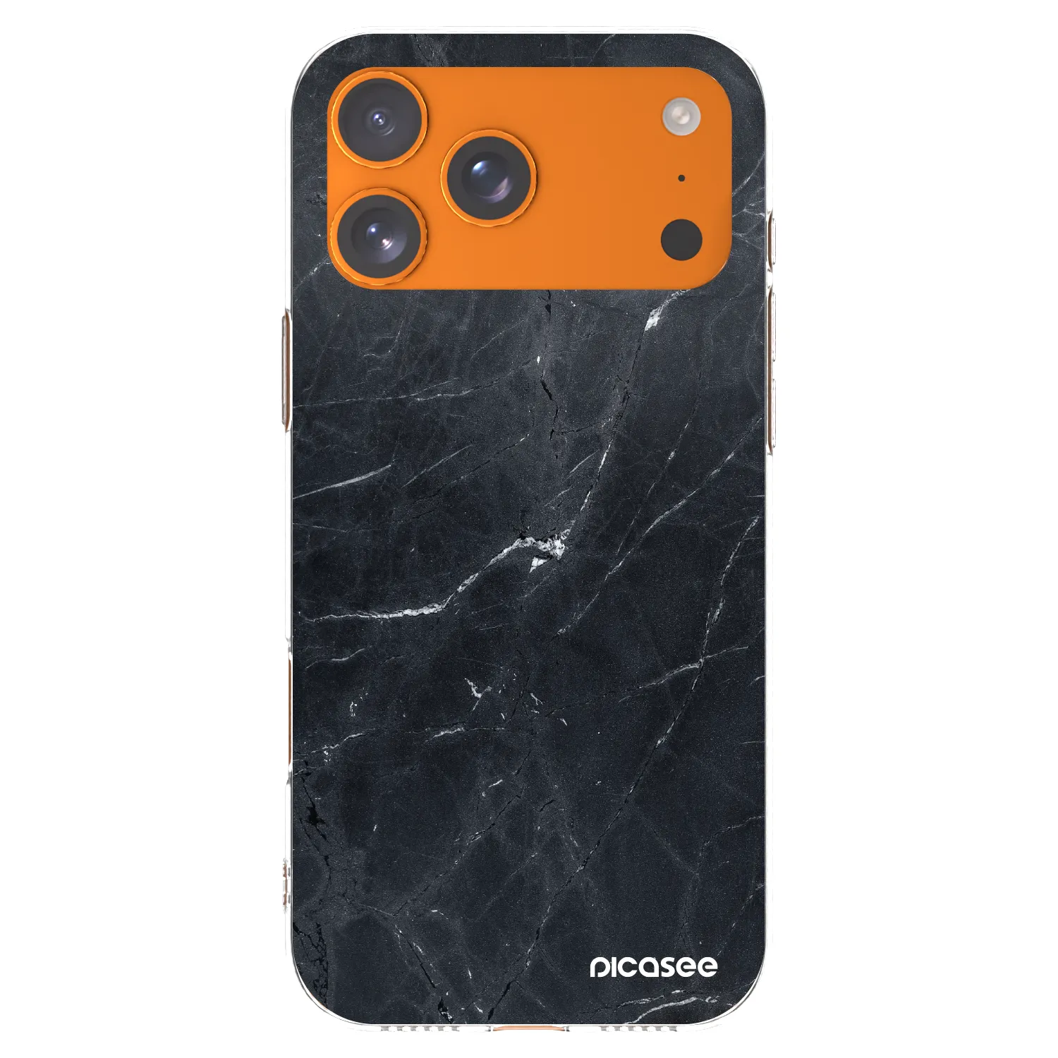 Picasee silikonska prozirna maskica za Apple iPhone 17 Pro Max - Black marble