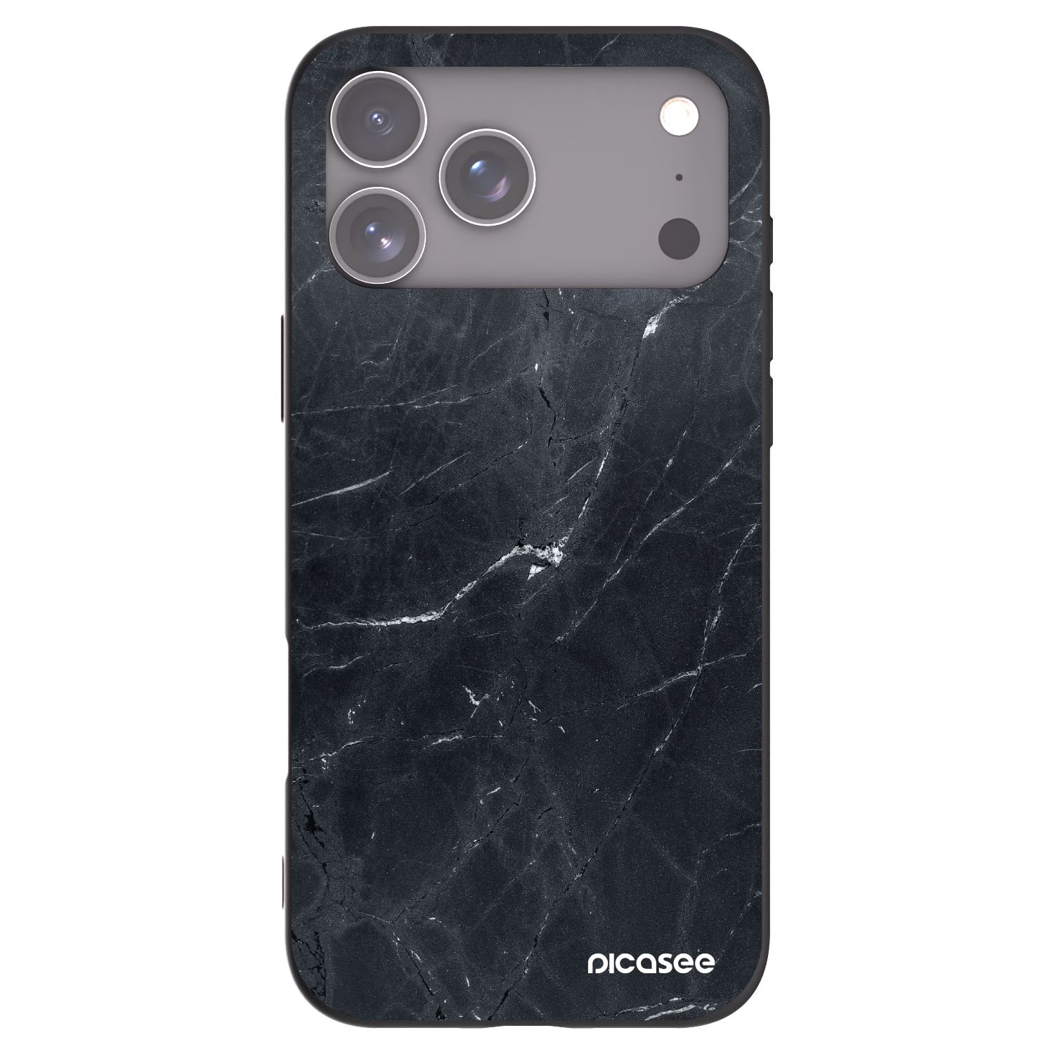 Picasee crna silikonska maskica za Apple iPhone 17 Pro Max - Black marble