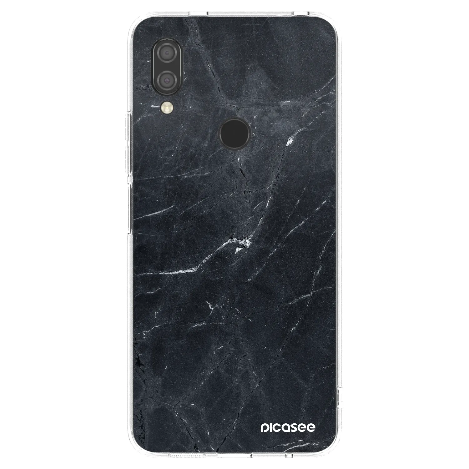 Picasee silikonska prozirna maskica za Xiaomi Redmi 7 - Black marble