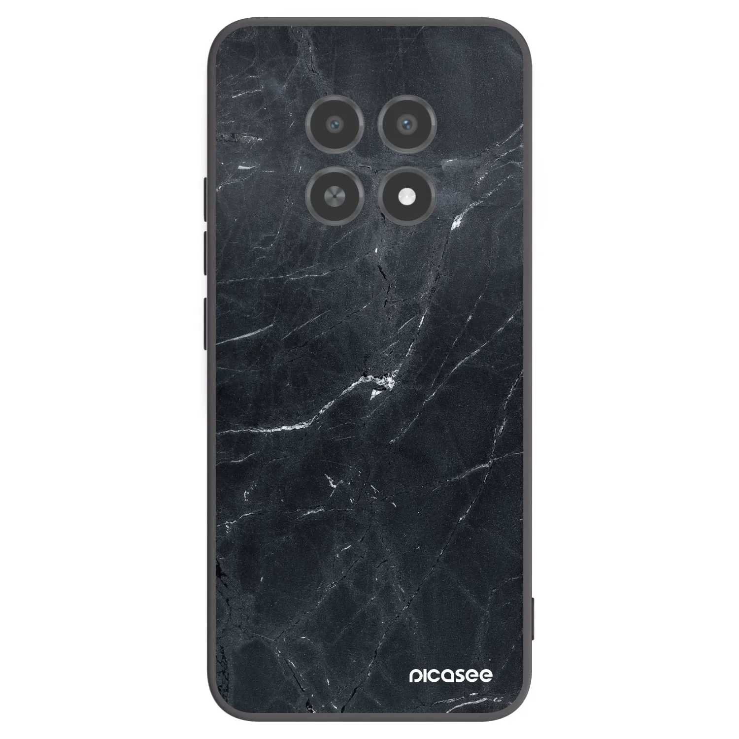 Picasee crna silikonska maskica za Realme 12X - Black marble