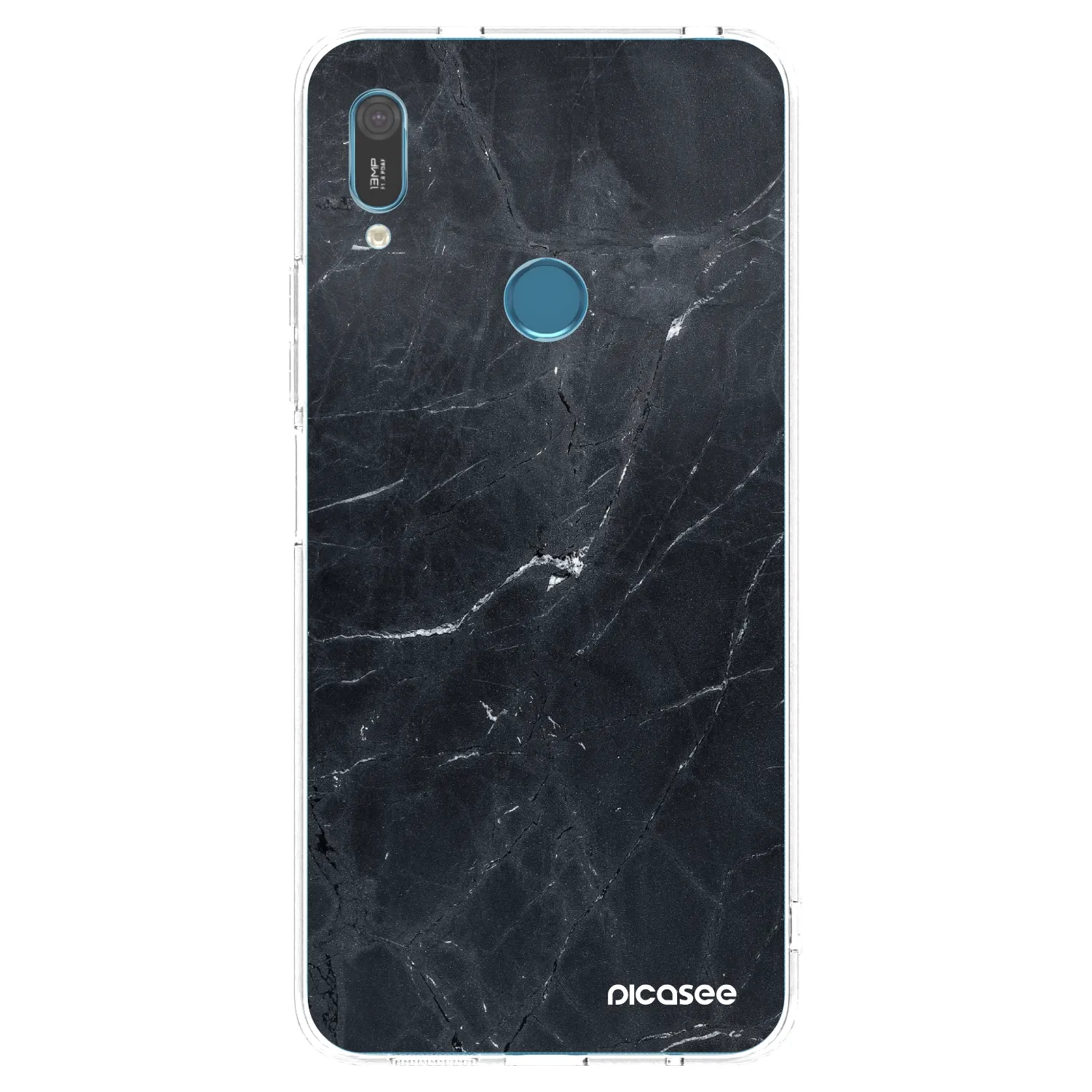 Picasee silikonska prozirna maskica za Huawei Y6 2019 - Black marble