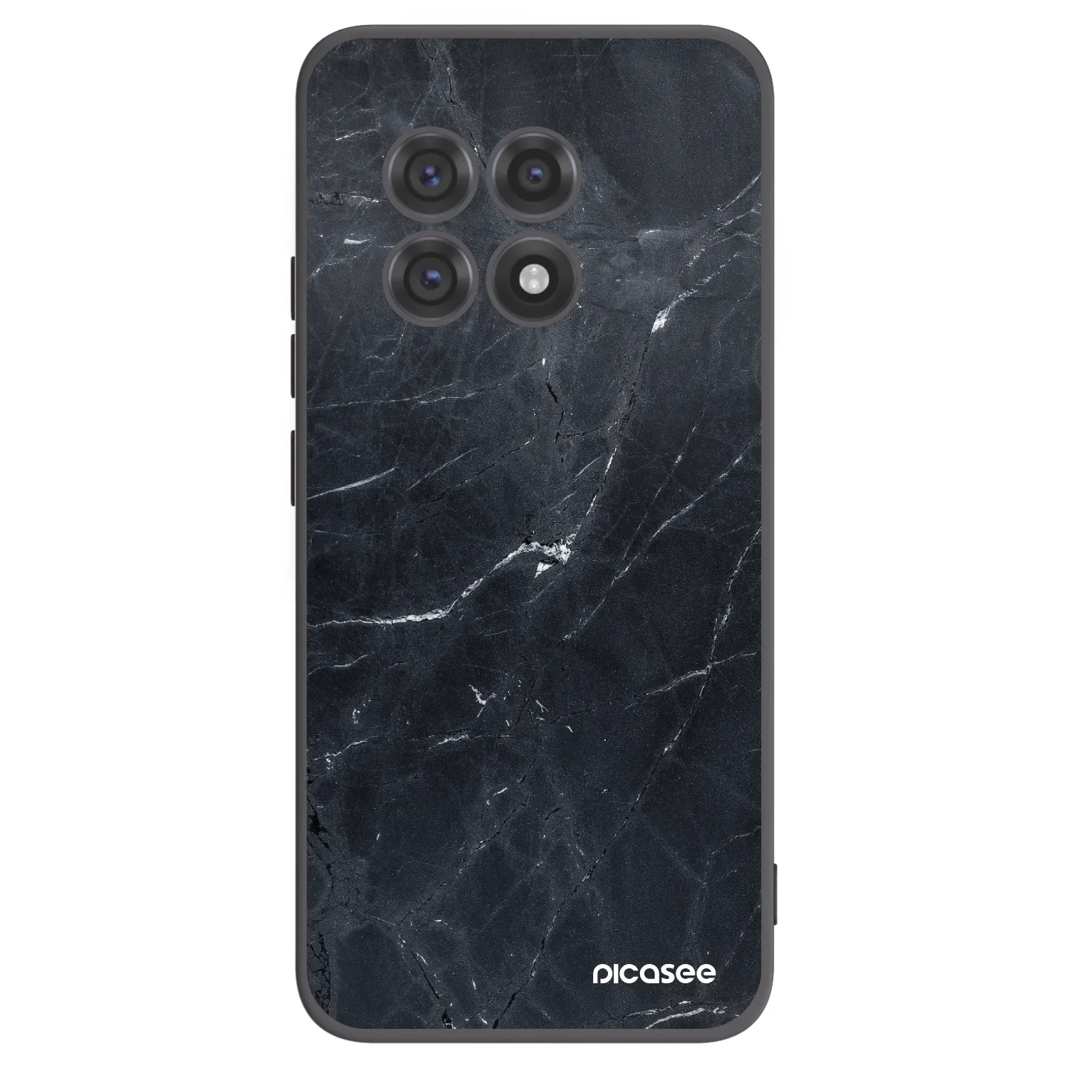 Picasee crna silikonska maskica za OnePlus 13R 5G - Black marble
