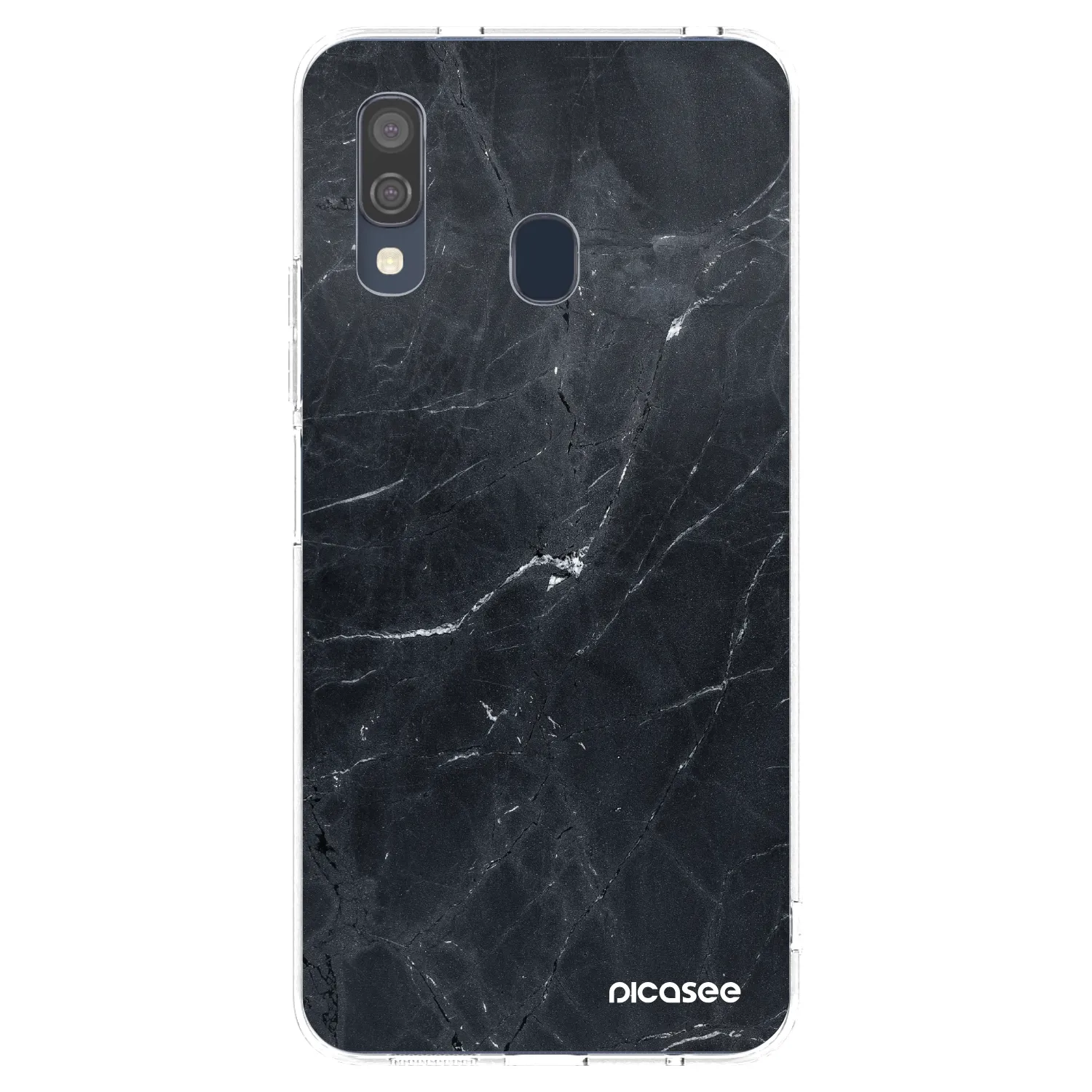 Picasee silikonska prozirna maskica za Samsung Galaxy A40 A405F - Black marble
