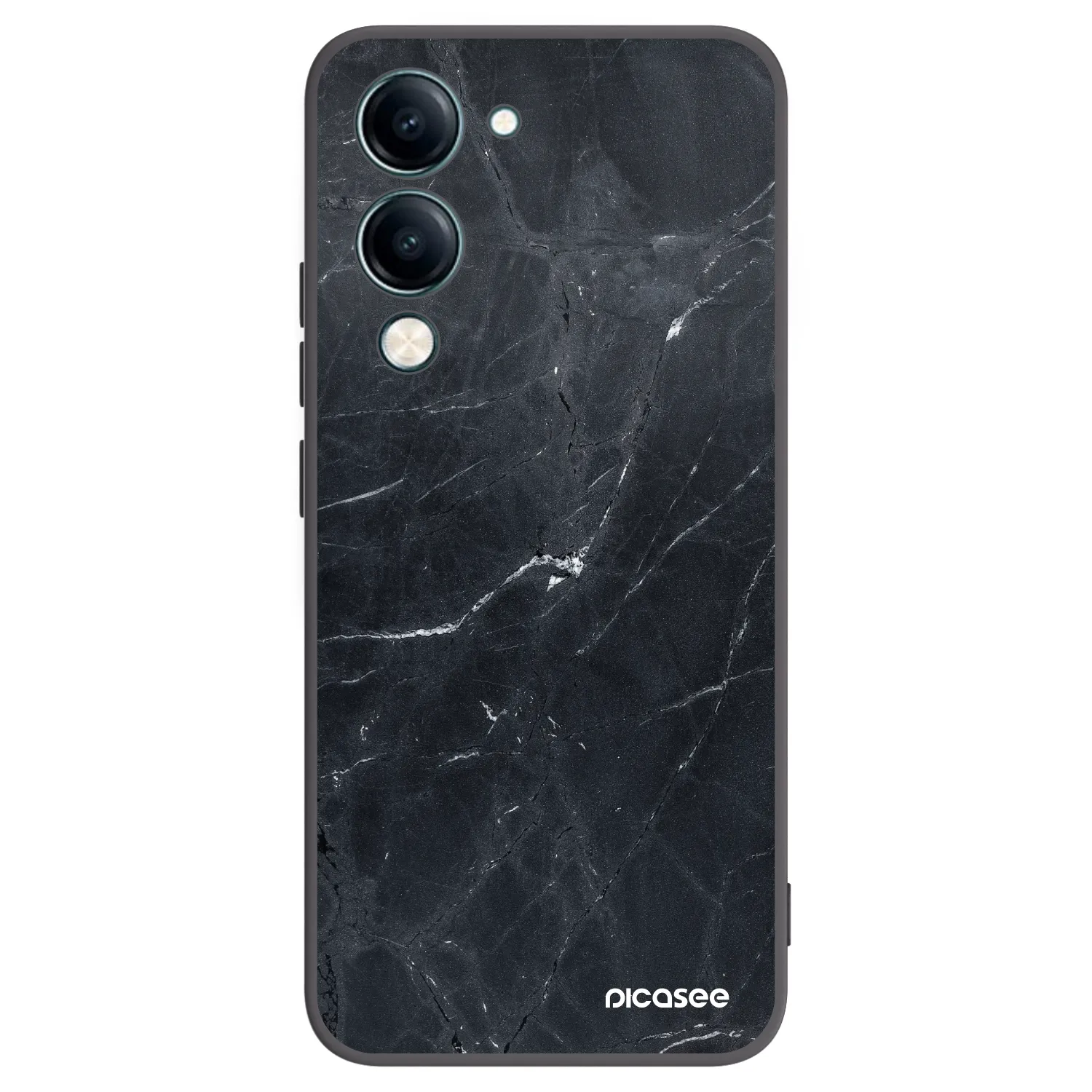 Picasee crna silikonska maskica za Vivo Y29s 5G - Black marble