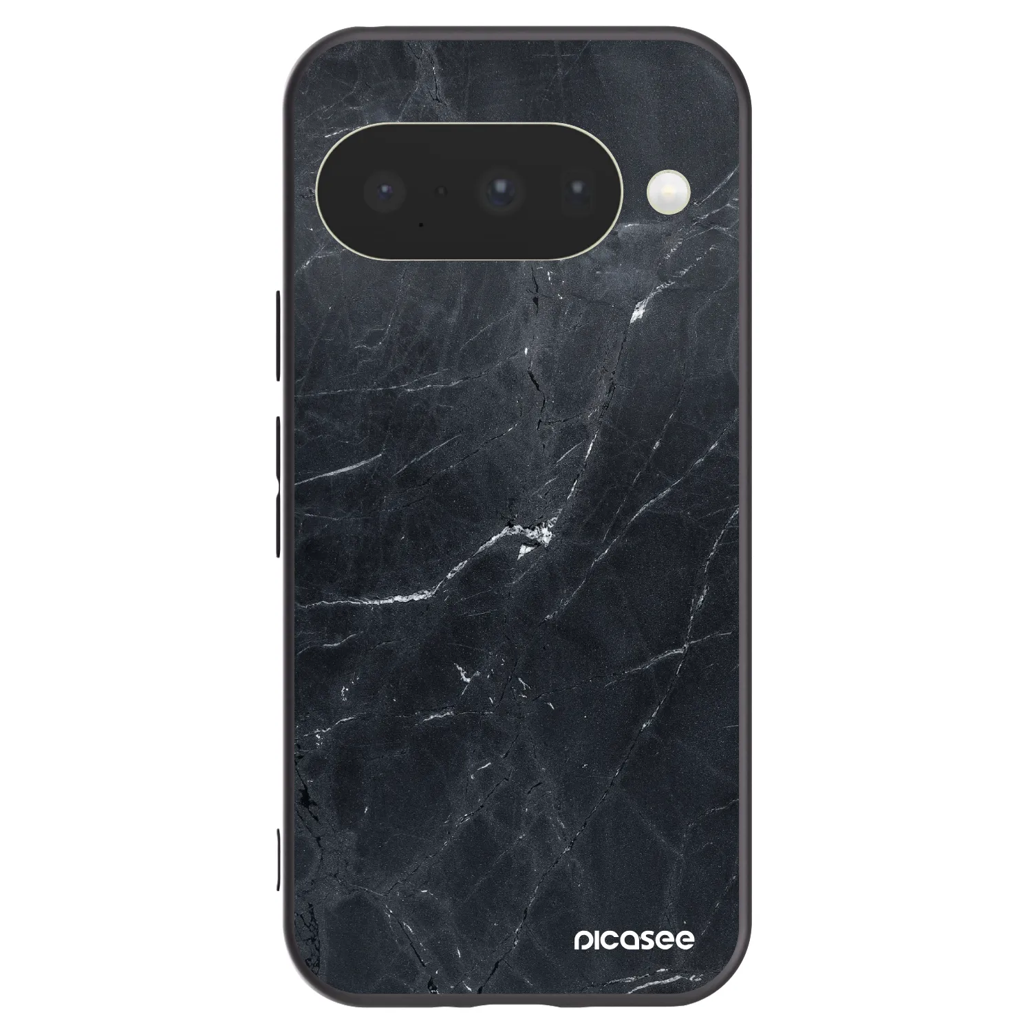 Picasee crna silikonska maskica za Google Pixel 10 - Black marble
