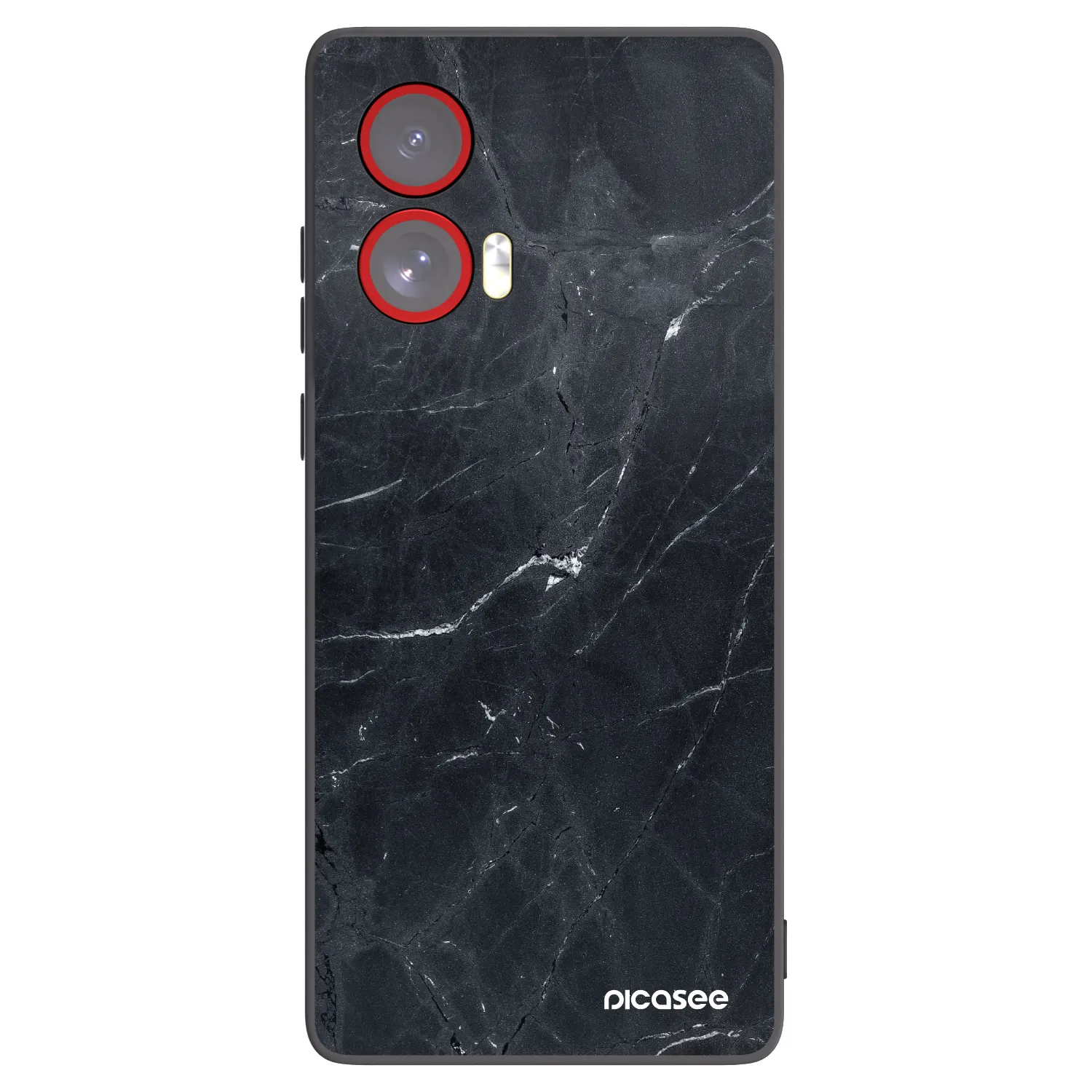 Picasee crna silikonska maskica za Motorola Edge 50 Fusion - Black marble