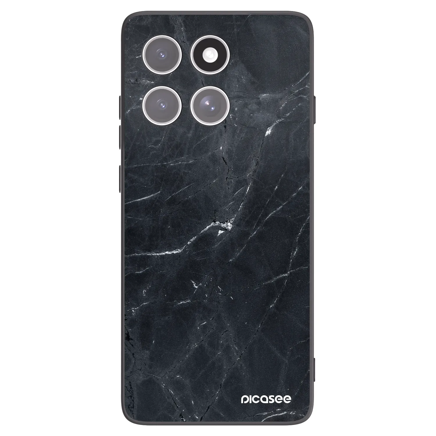 Picasee crna silikonska maskica za Motorola Edge 60 Fusion - Black marble