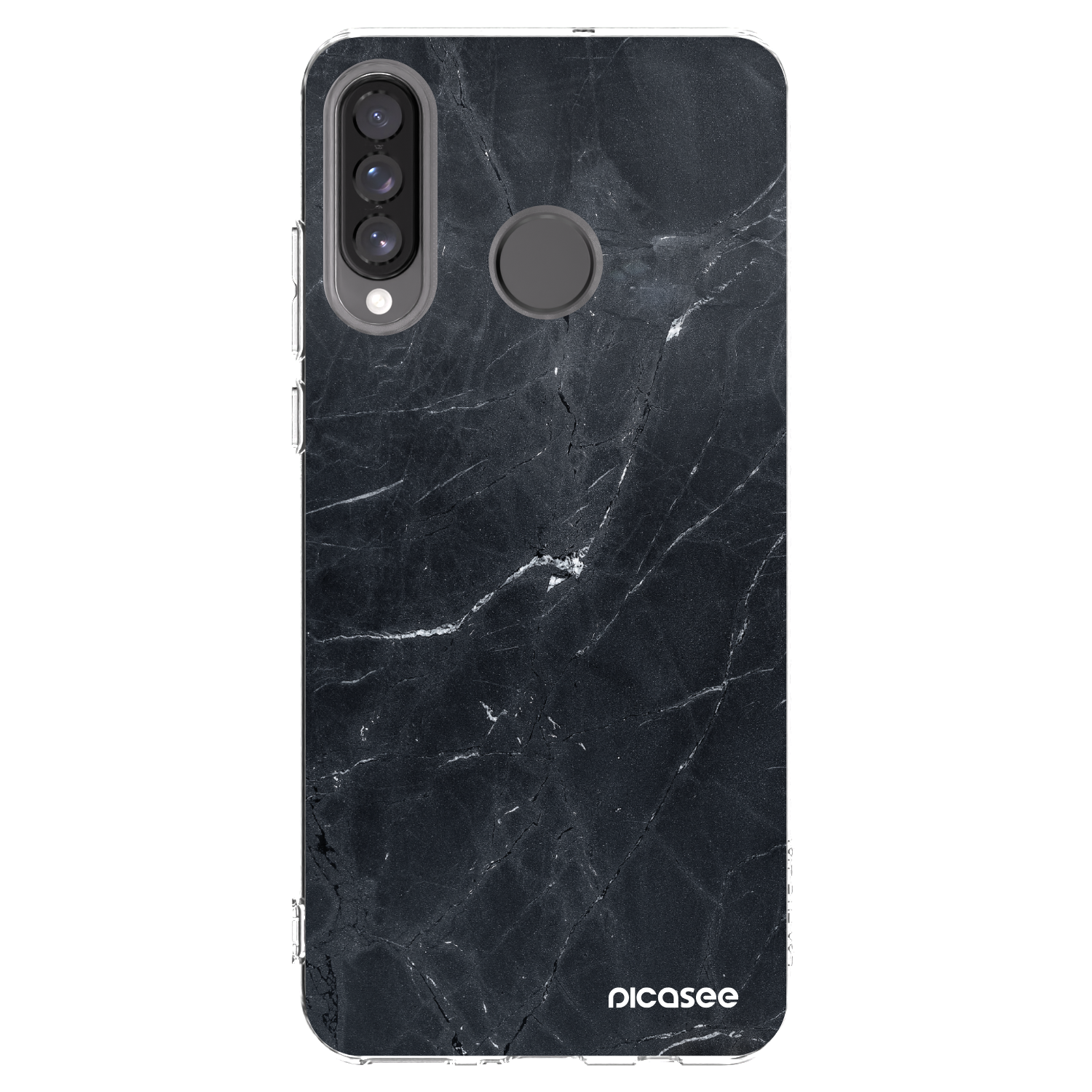Picasee silikonska prozirna maskica za Huawei P30 Lite - Black marble