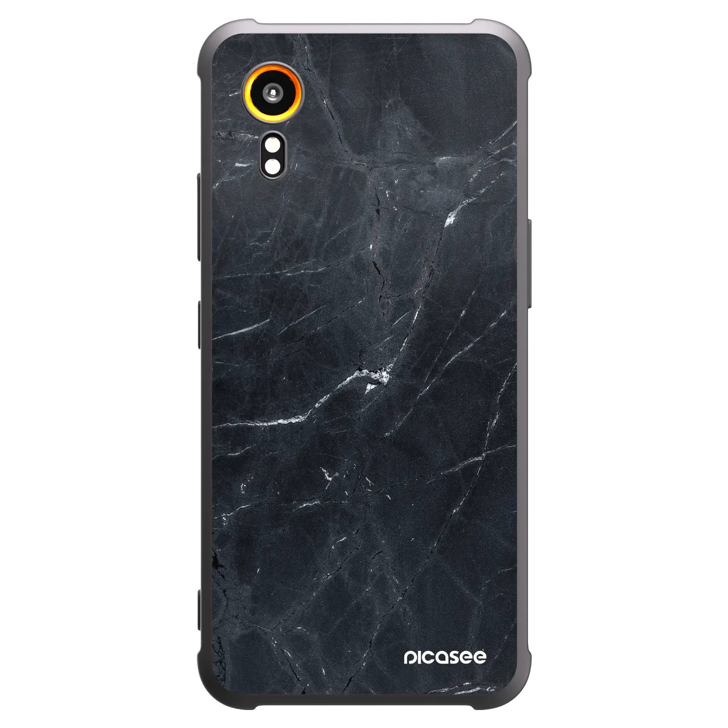Picasee crna silikonska maskica za Samsung Galaxy Xcover 7 - Black marble