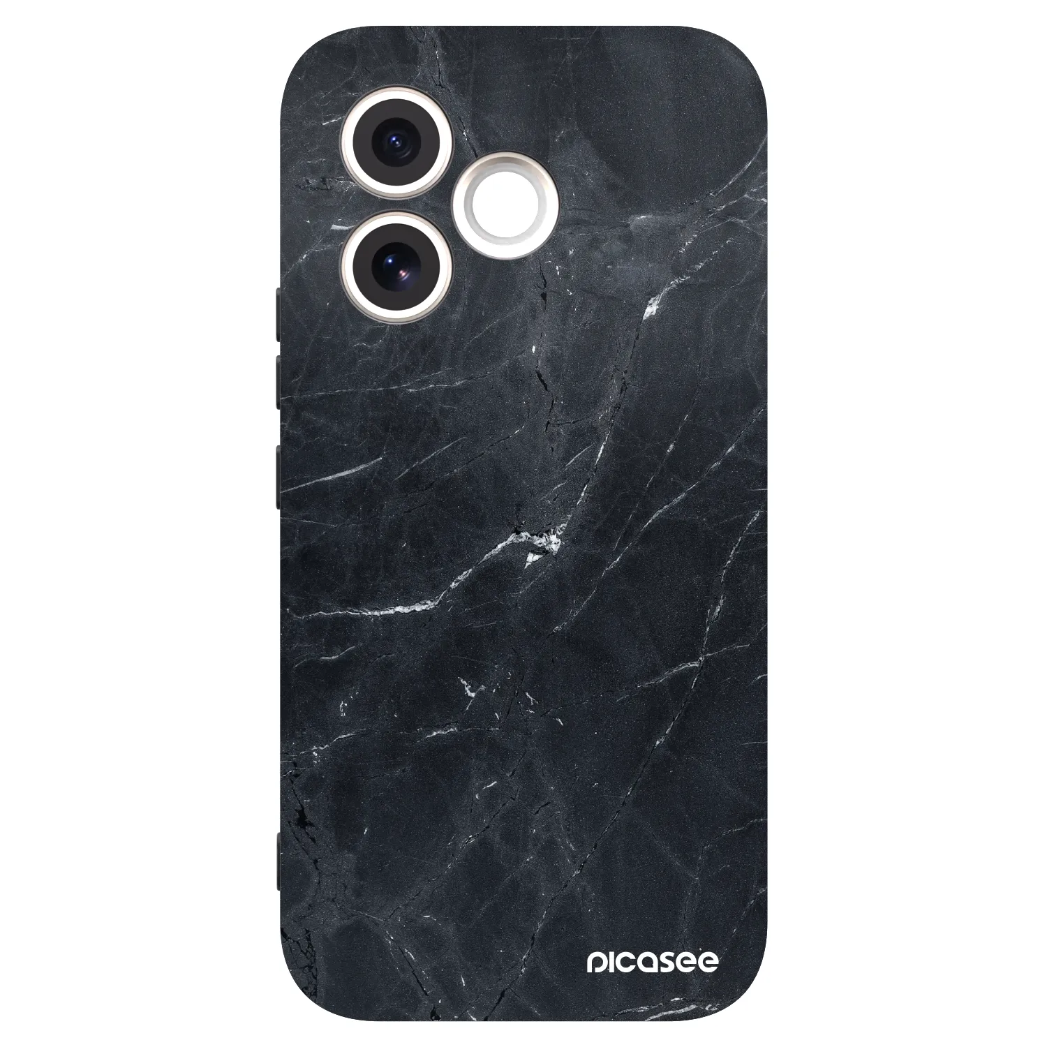 Picasee crna silikonska maskica za Honor 600 Lite - Black marble
