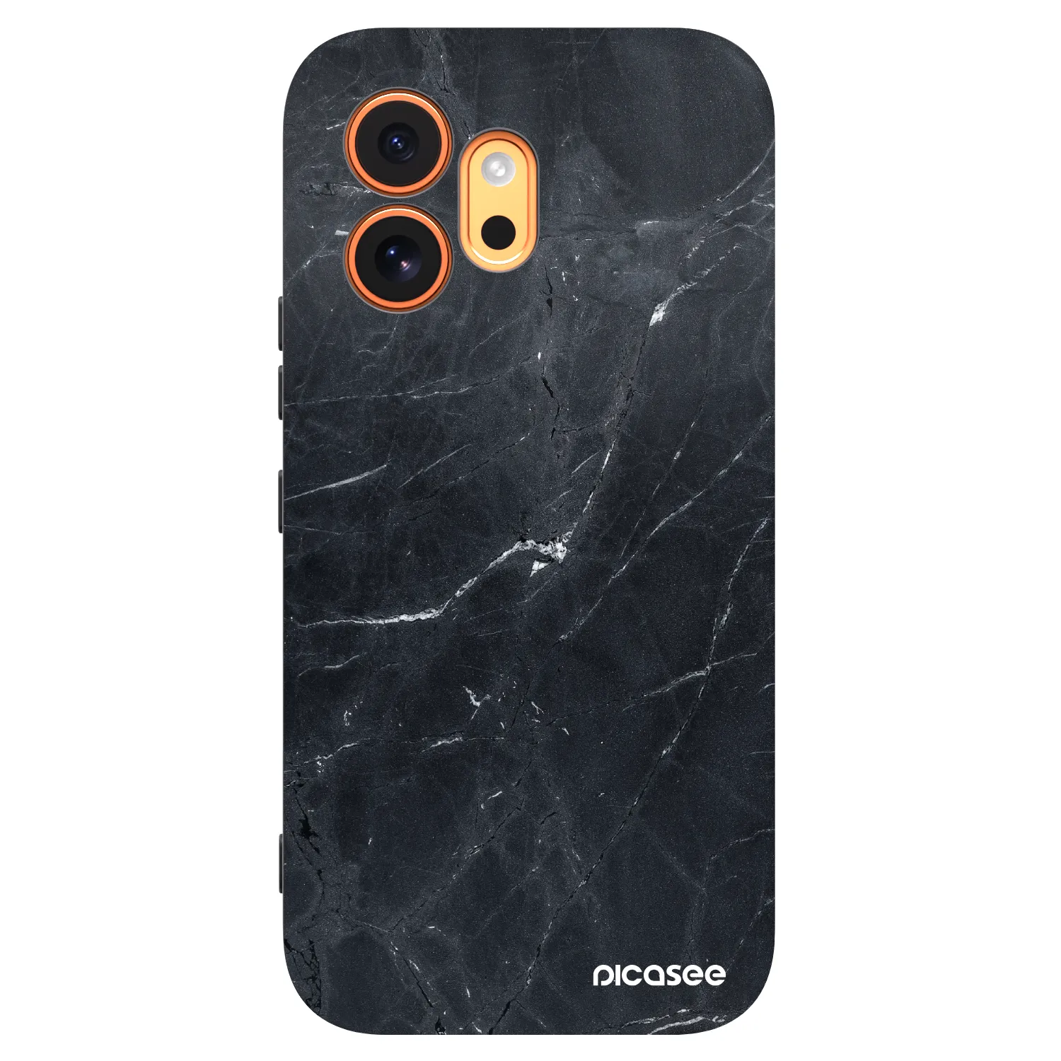 Picasee crna silikonska maskica za Honor 600 - Black marble