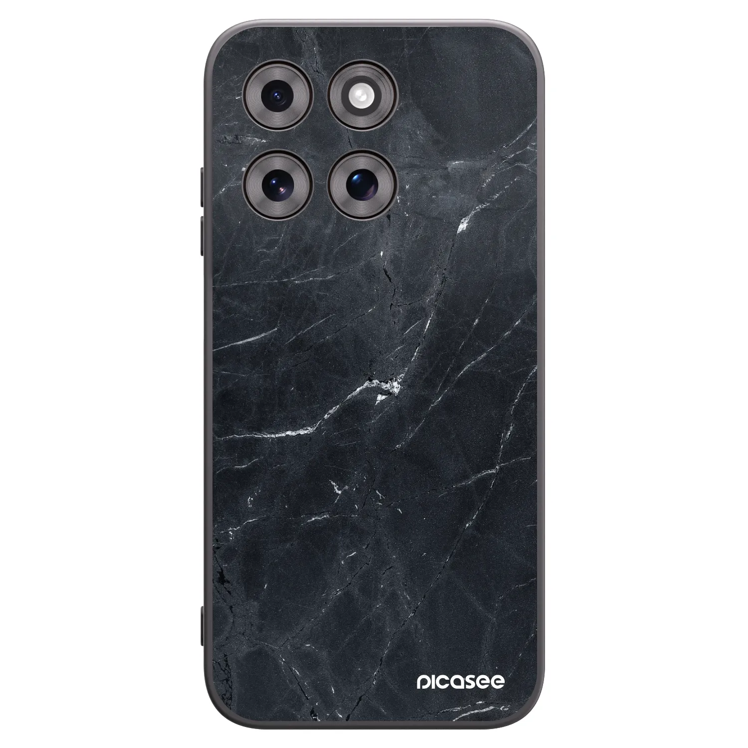 Picasee crna silikonska maskica za Motorola Moto G77 - Black marble