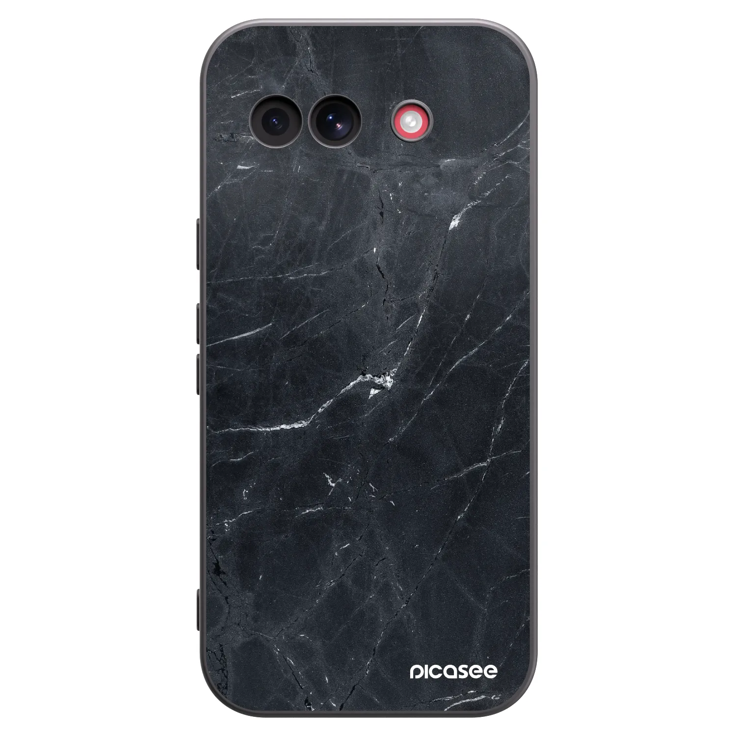 Picasee crna silikonska maskica za Google Pixel 10a - Black marble