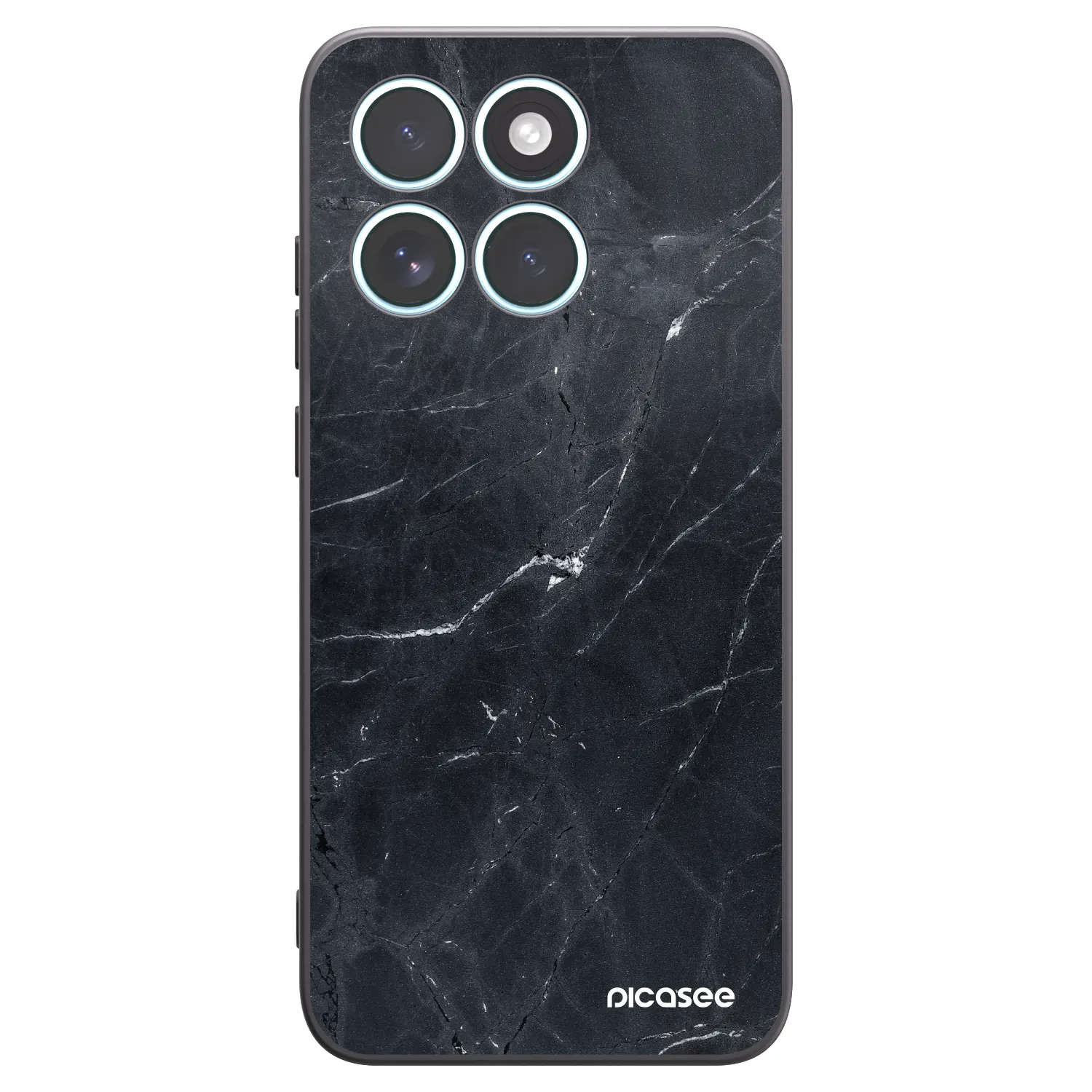 Picasee crna silikonska maskica za Motorola Edge 70 Fusion - Black marble