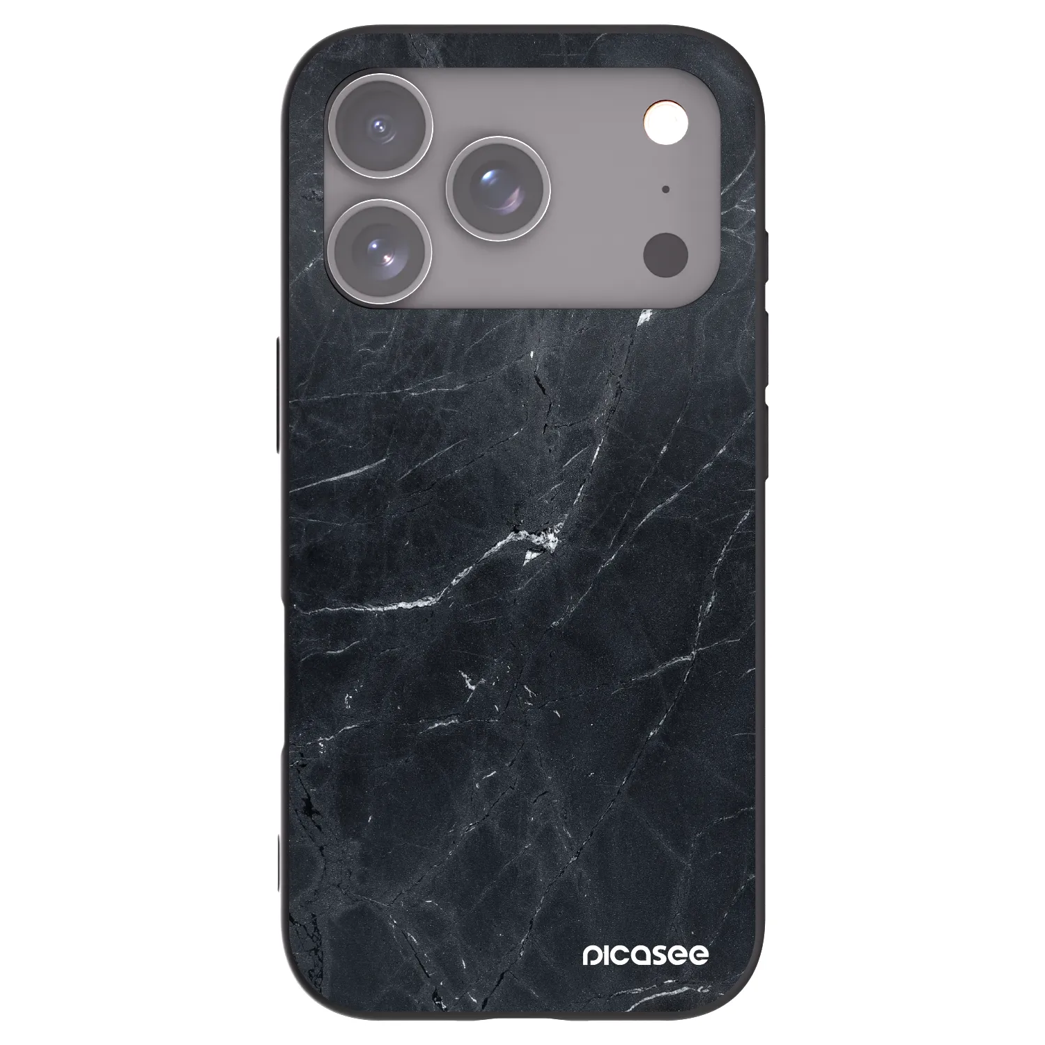 Picasee crna silikonska maskica za Apple iPhone 18 Pro - Black marble
