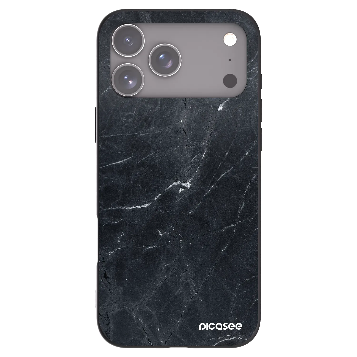 Picasee crna silikonska maskica za Apple iPhone 18 Pro Max - Black marble
