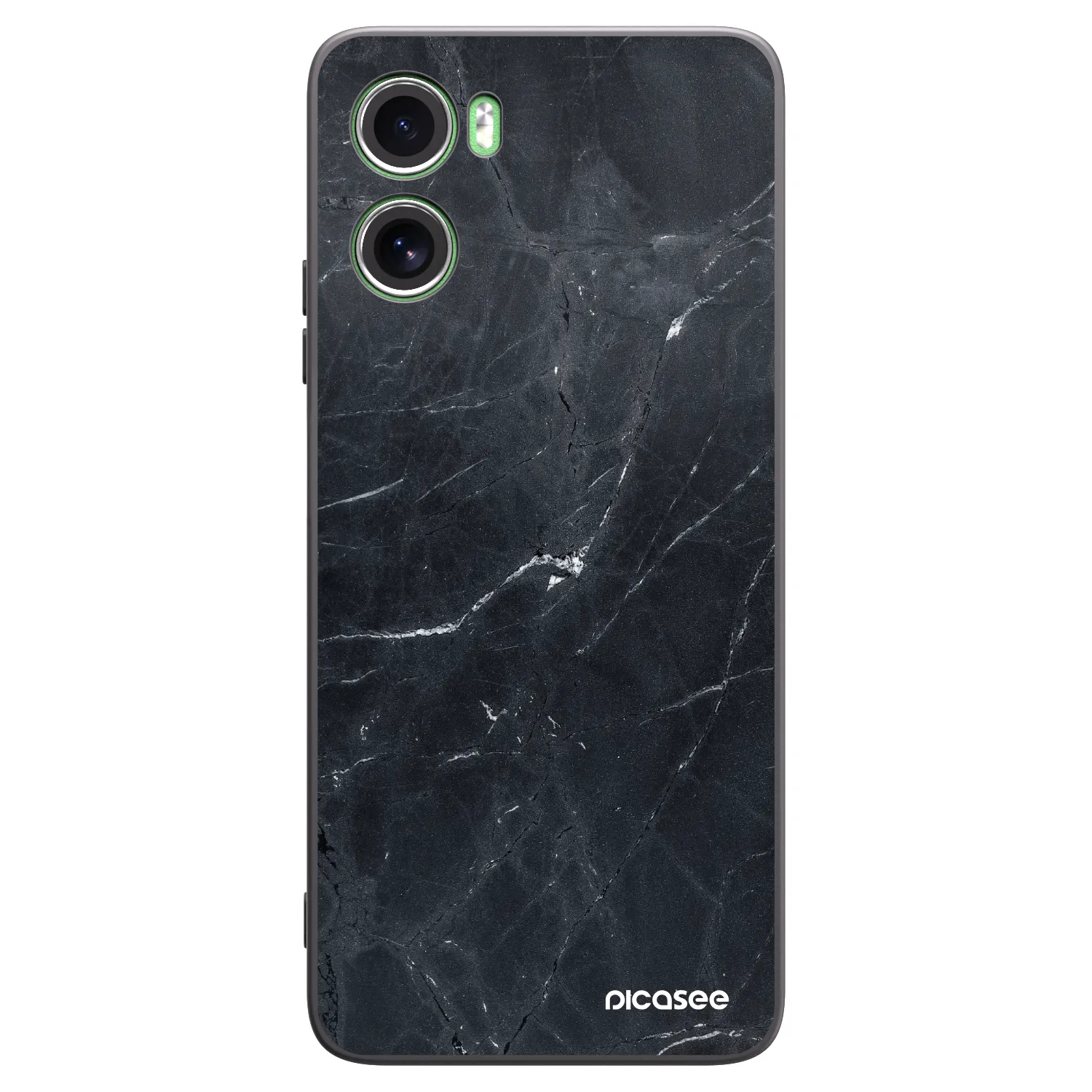 Picasee crna silikonska maskica za Motorola Moto G06 - Black marble