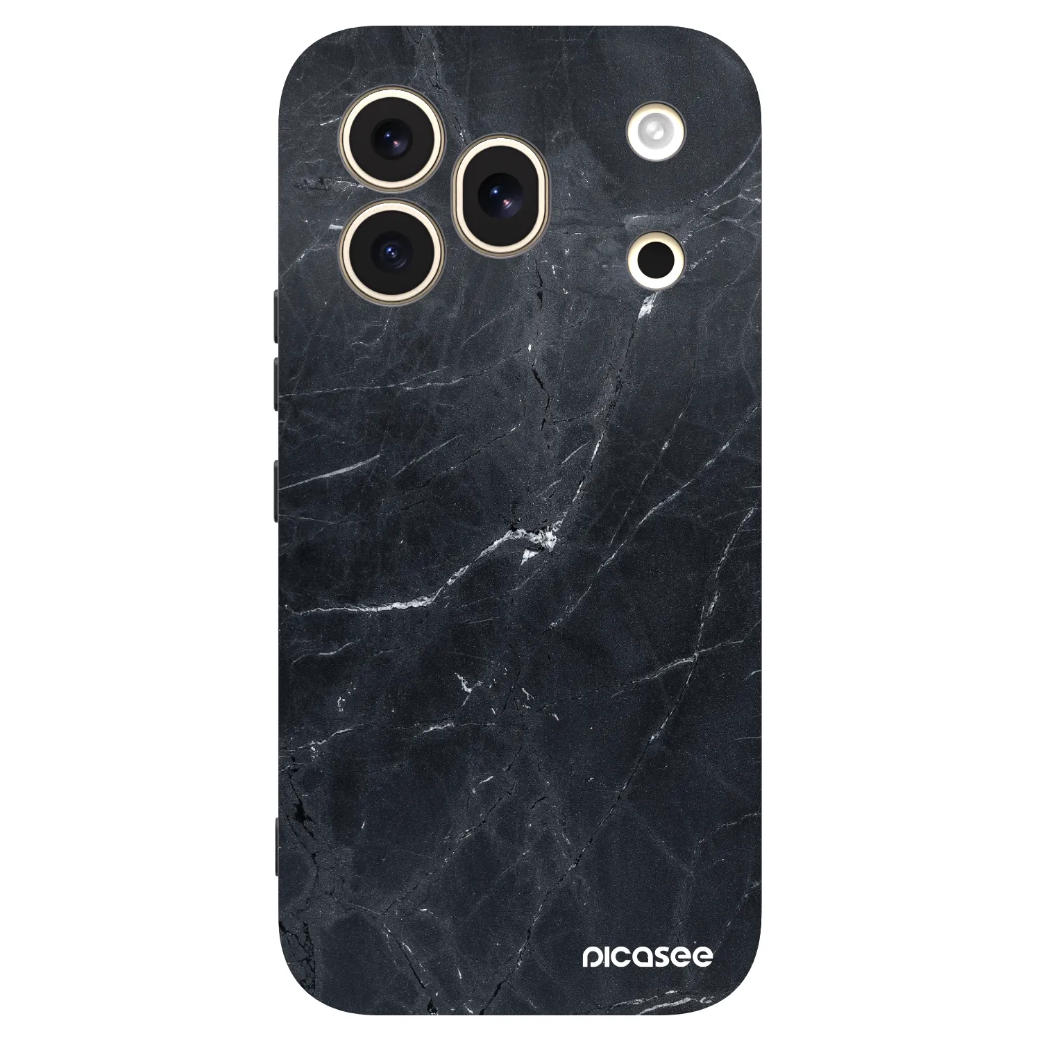 Picasee crna silikonska maskica za Honor 600 Pro - Black marble