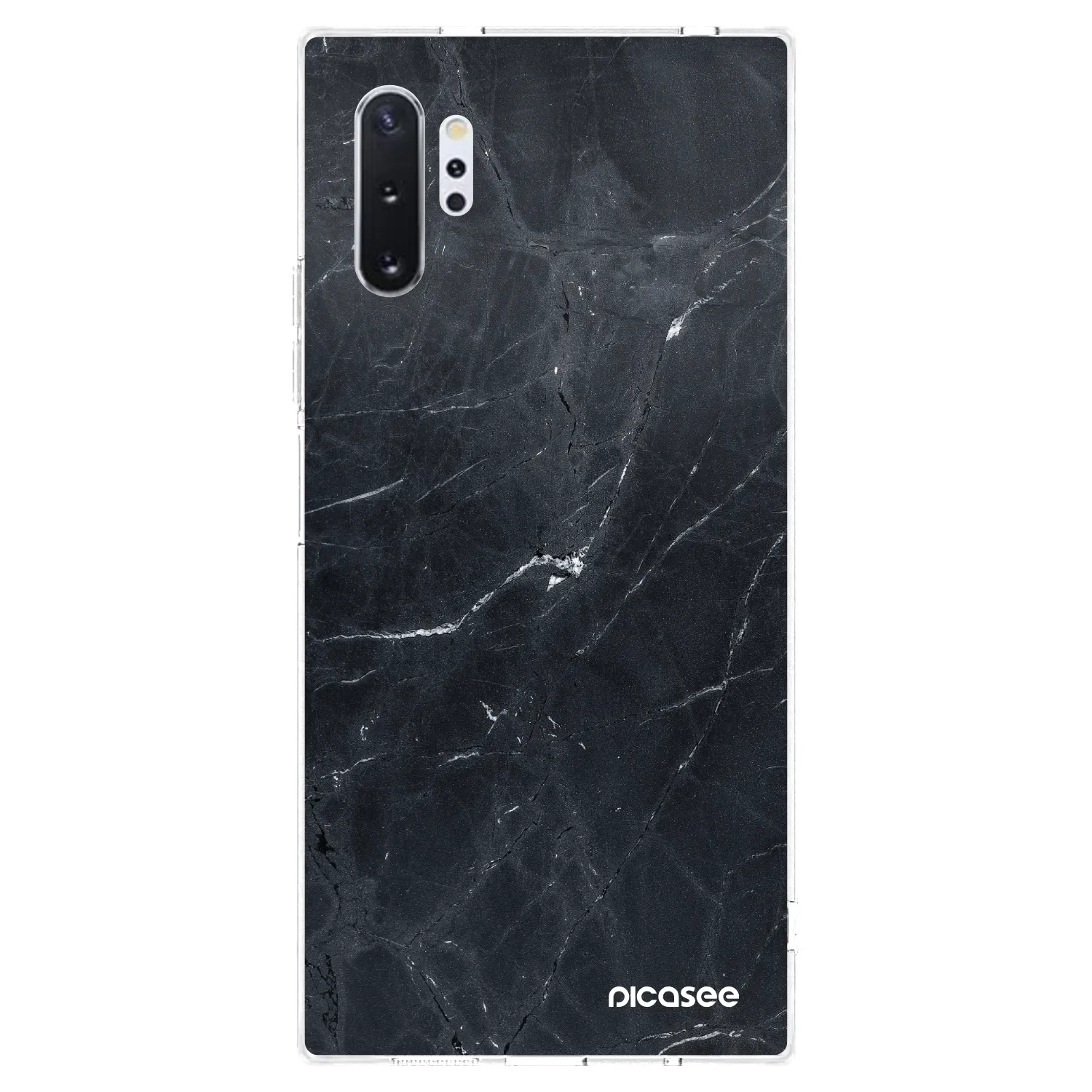 Picasee silikonska prozirna maskica za Samsung Galaxy Note 10+ N975F - Black marble