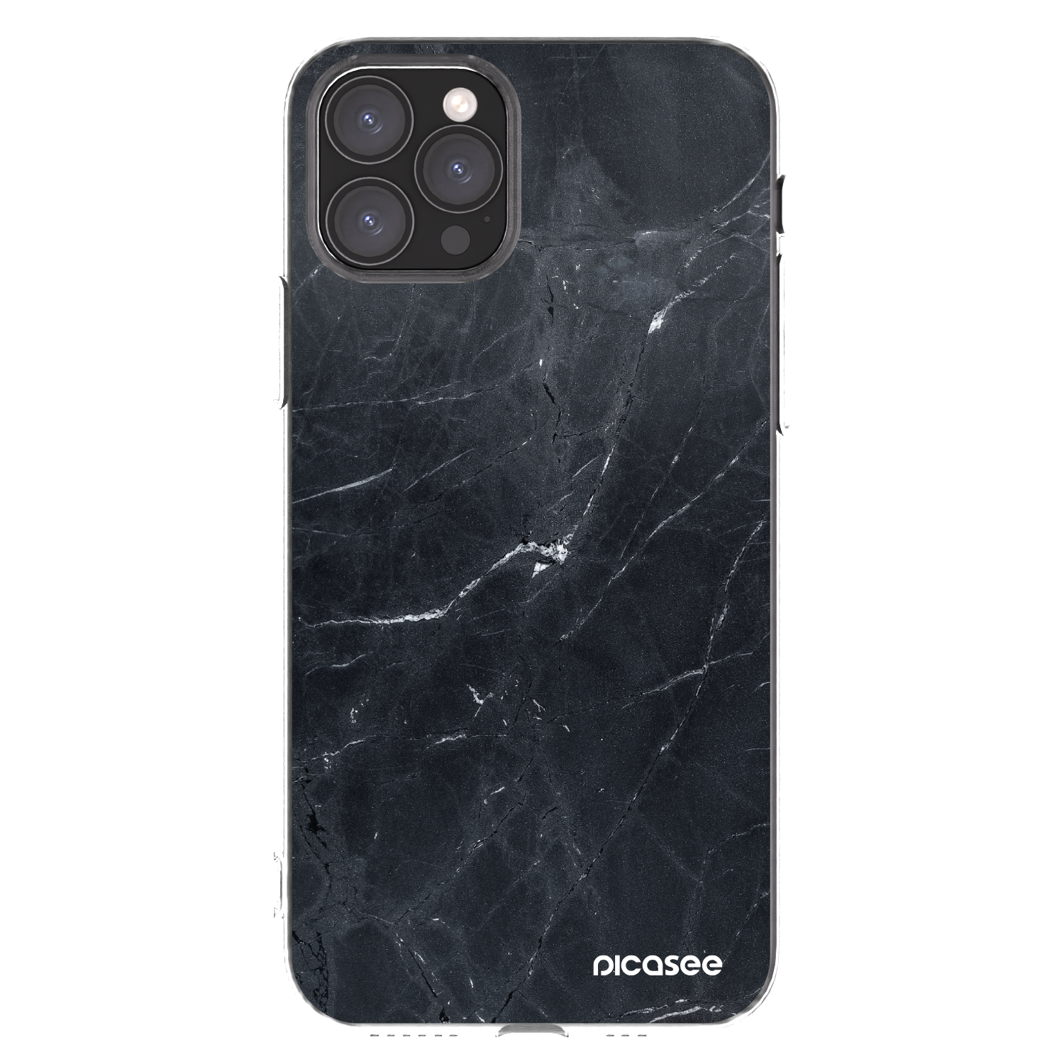 Picasee silikonska prozirna maskica za Apple iPhone 11 Pro - Black marble