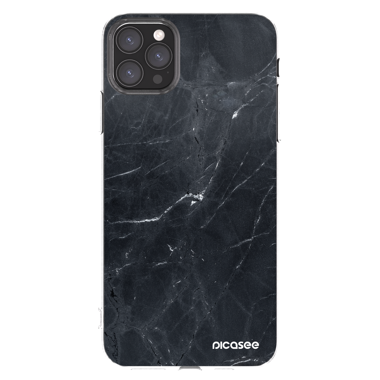 Picasee silikonska prozirna maskica za Apple iPhone 11 Pro Max - Black marble