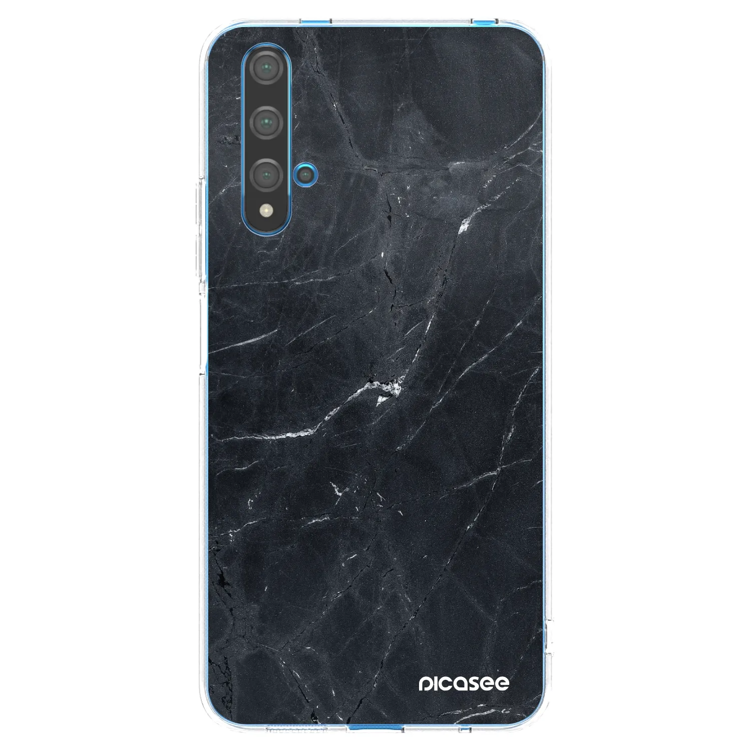 Picasee silikonska prozirna maskica za Huawei Nova 5T - Black marble