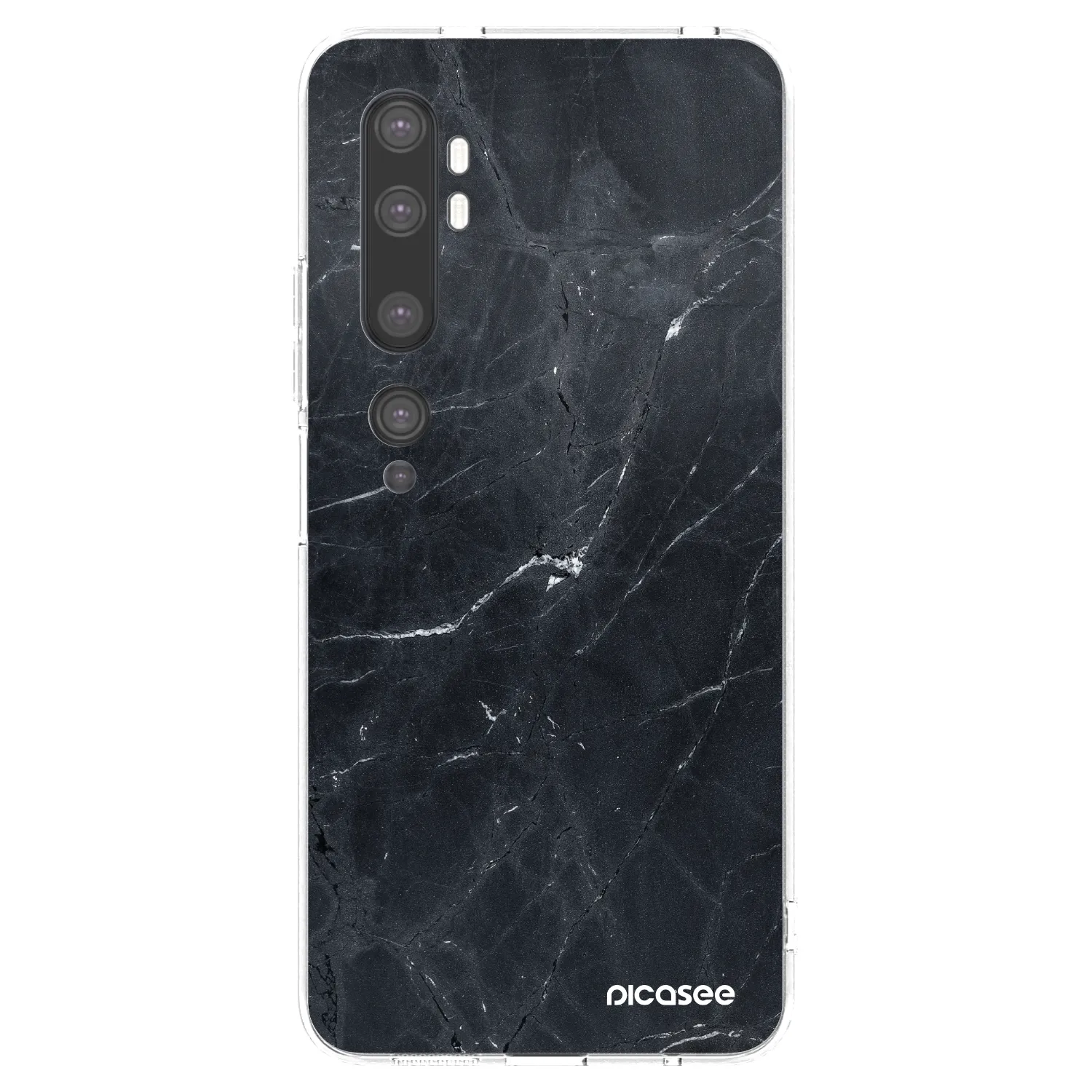 Picasee silikonska prozirna maskica za Xiaomi Mi Note 10 (Pro) - Black marble