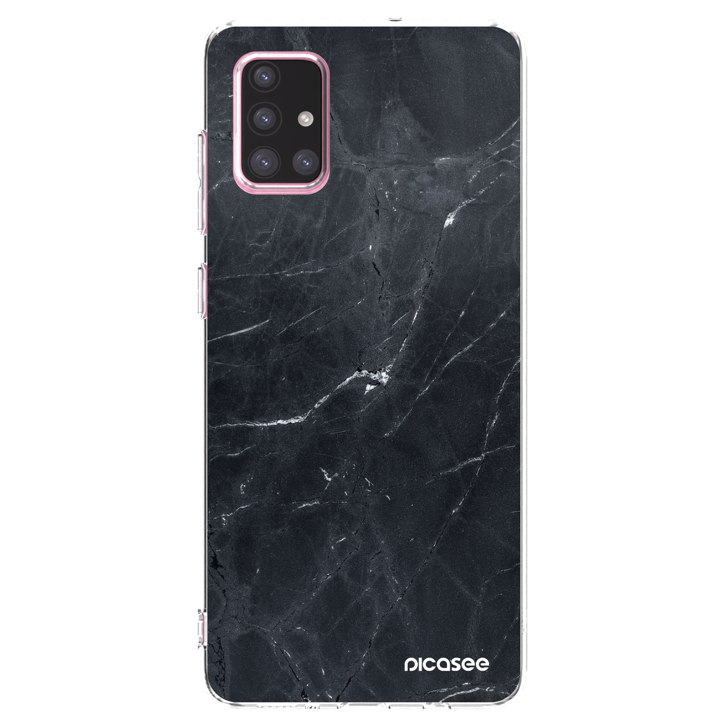 Picasee silikonska prozirna maskica za Samsung Galaxy A71 A715F - Black marble