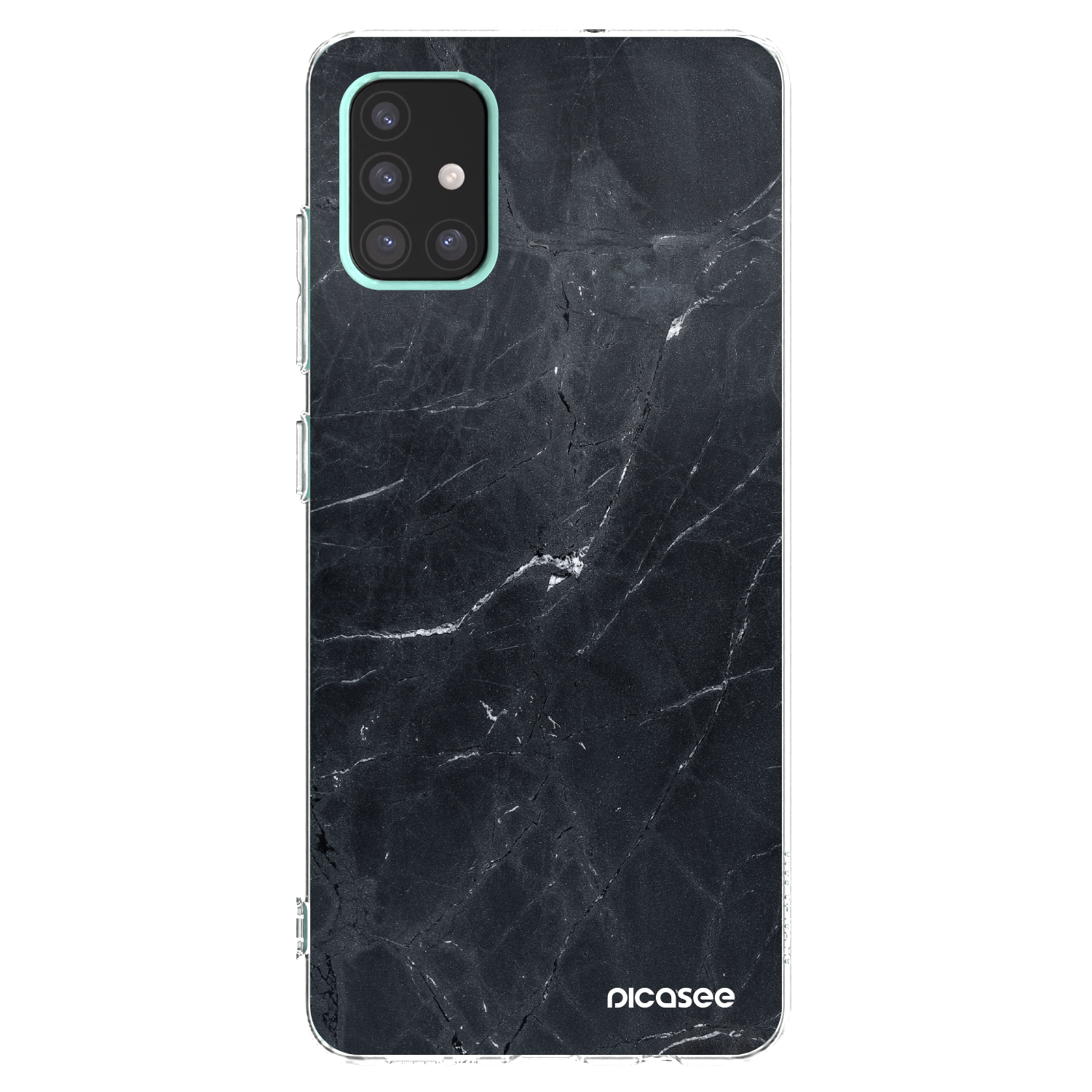 Picasee silikonska prozirna maskica za Samsung Galaxy A51 A515F - Black marble