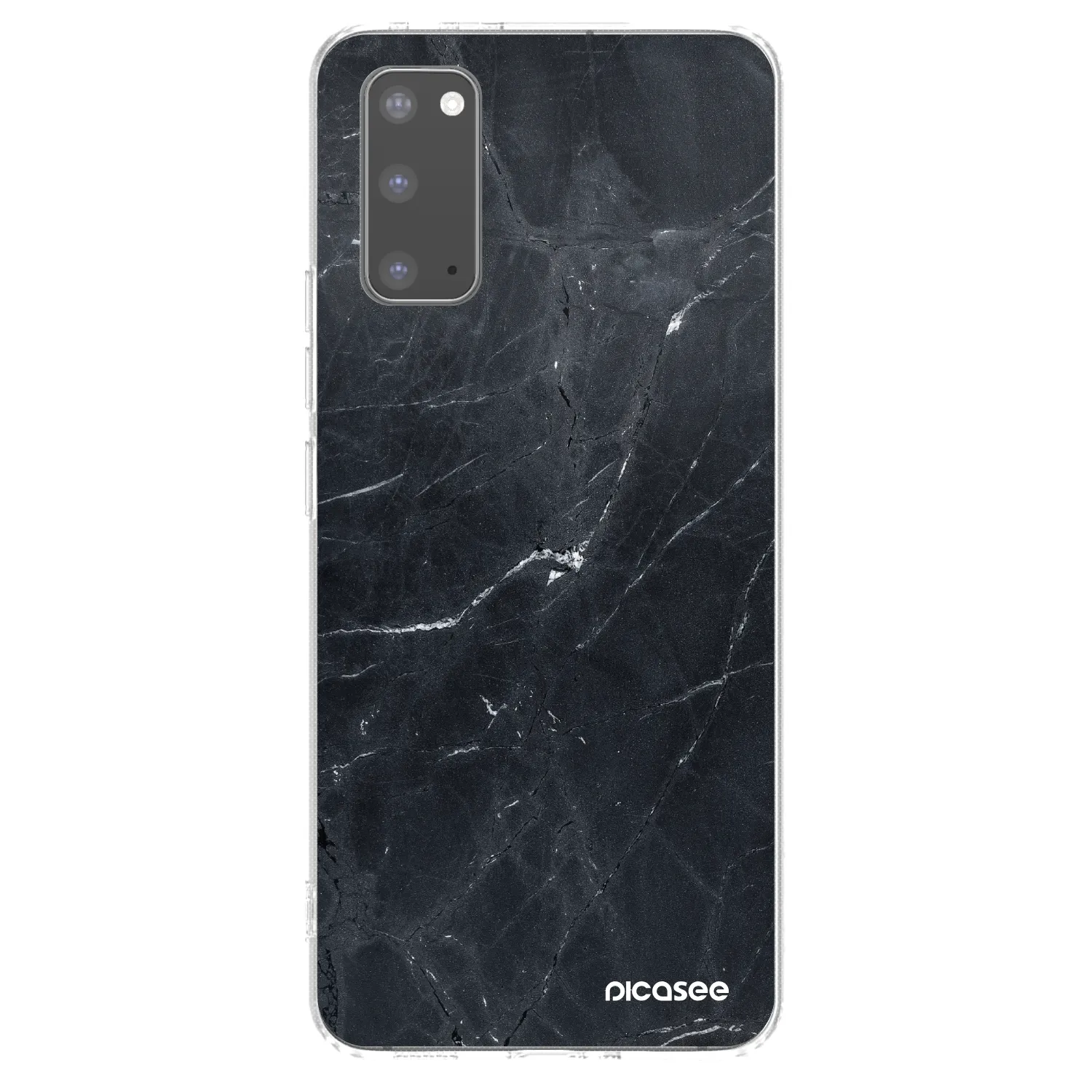 Picasee silikonska prozirna maskica za Samsung Galaxy S20 G980F - Black marble