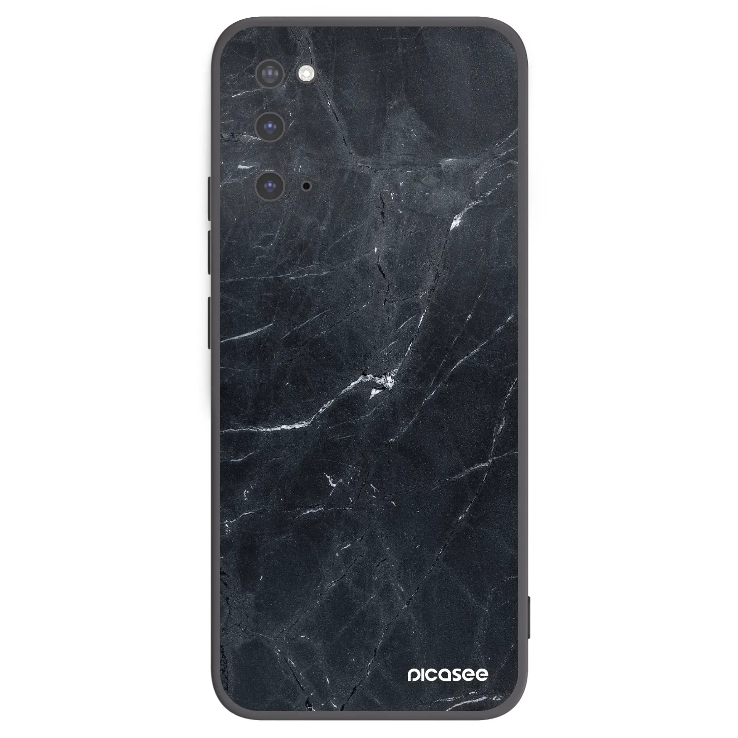 Picasee crna silikonska maskica za Samsung Galaxy S20 G980F - Black marble