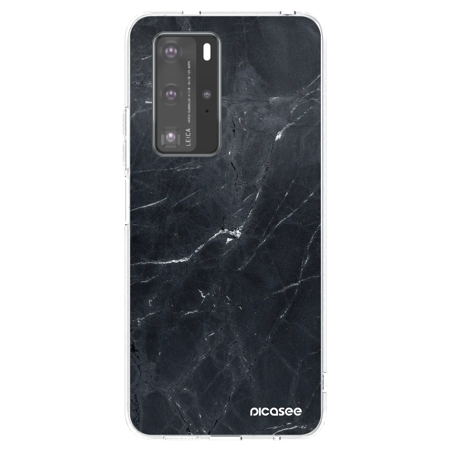 Picasee silikonska prozirna maskica za Huawei P40 Pro - Black marble