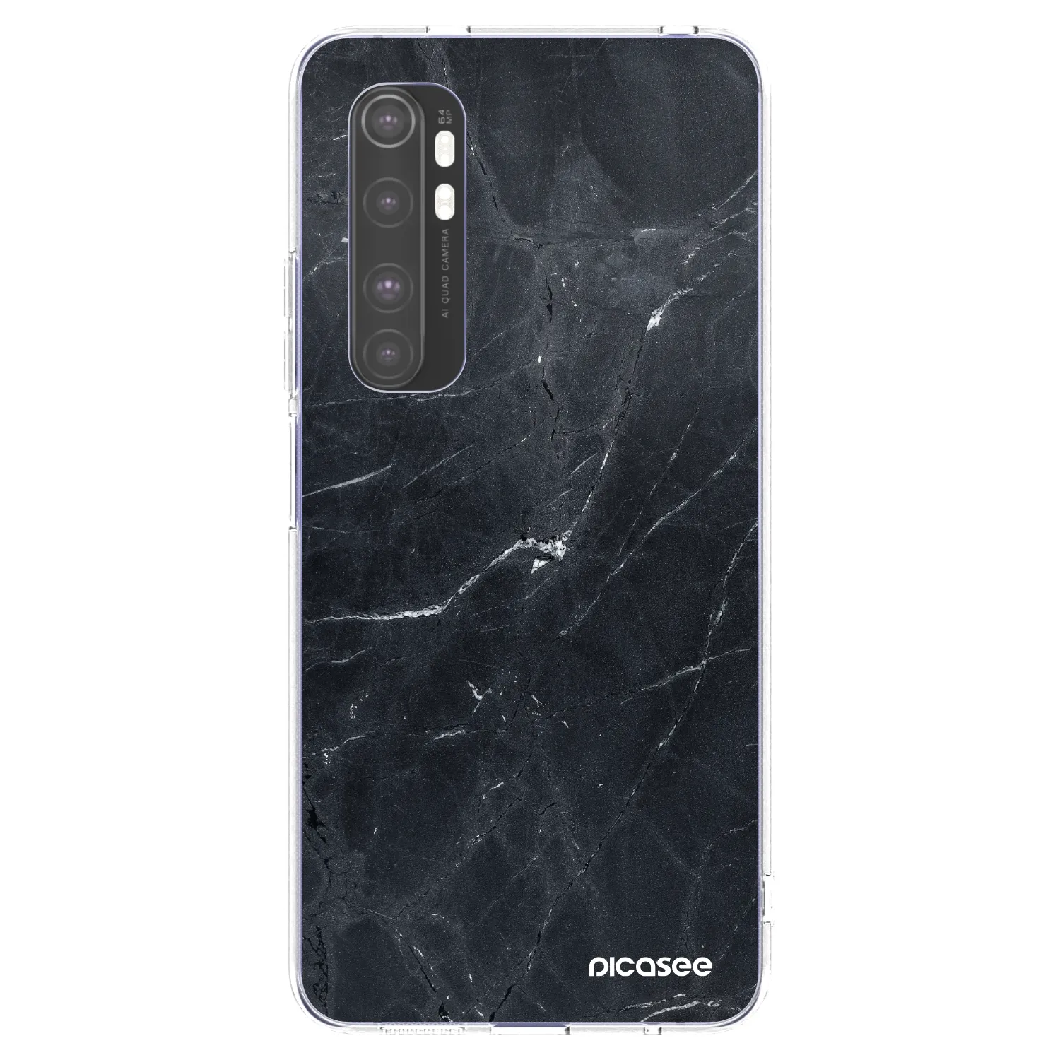 Picasee silikonska prozirna maskica za Xiaomi Mi Note 10 Lite - Black marble