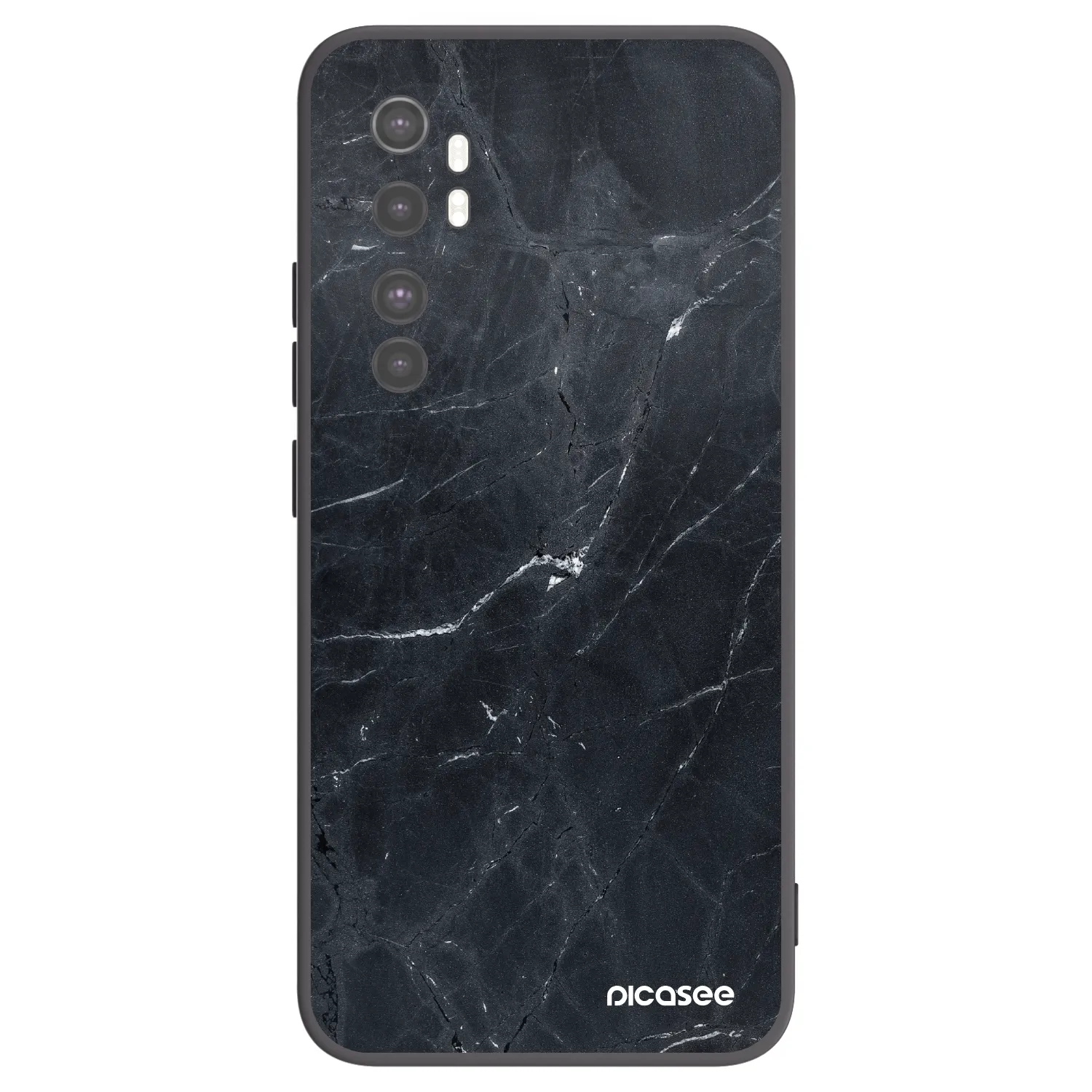 Picasee crna silikonska maskica za Xiaomi Mi Note 10 Lite - Black marble